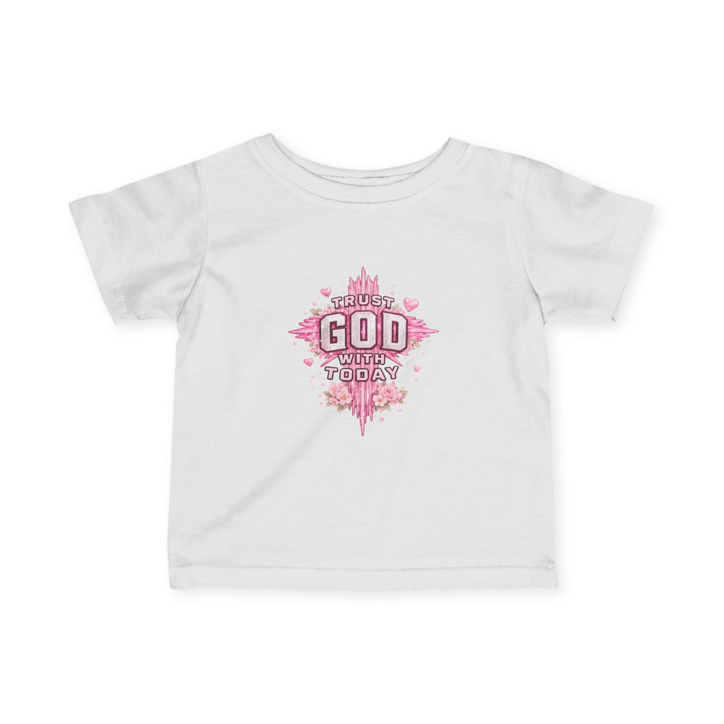 Infant Tee — Pink Cross "Trust God for Today"