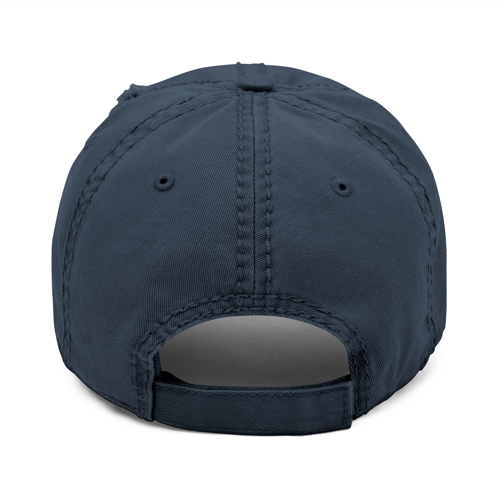 Distressed Dad Hat — “But; Christ” Our Stories Continue!  Embroidered Cap (Romans 5:8, Trust God)