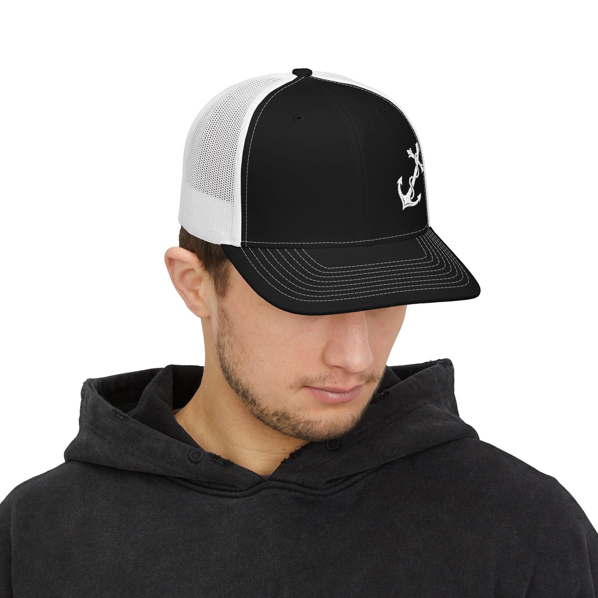 Christian Anchor Cross Snapback Trucker Cap – "Jesus is Our Anchor"