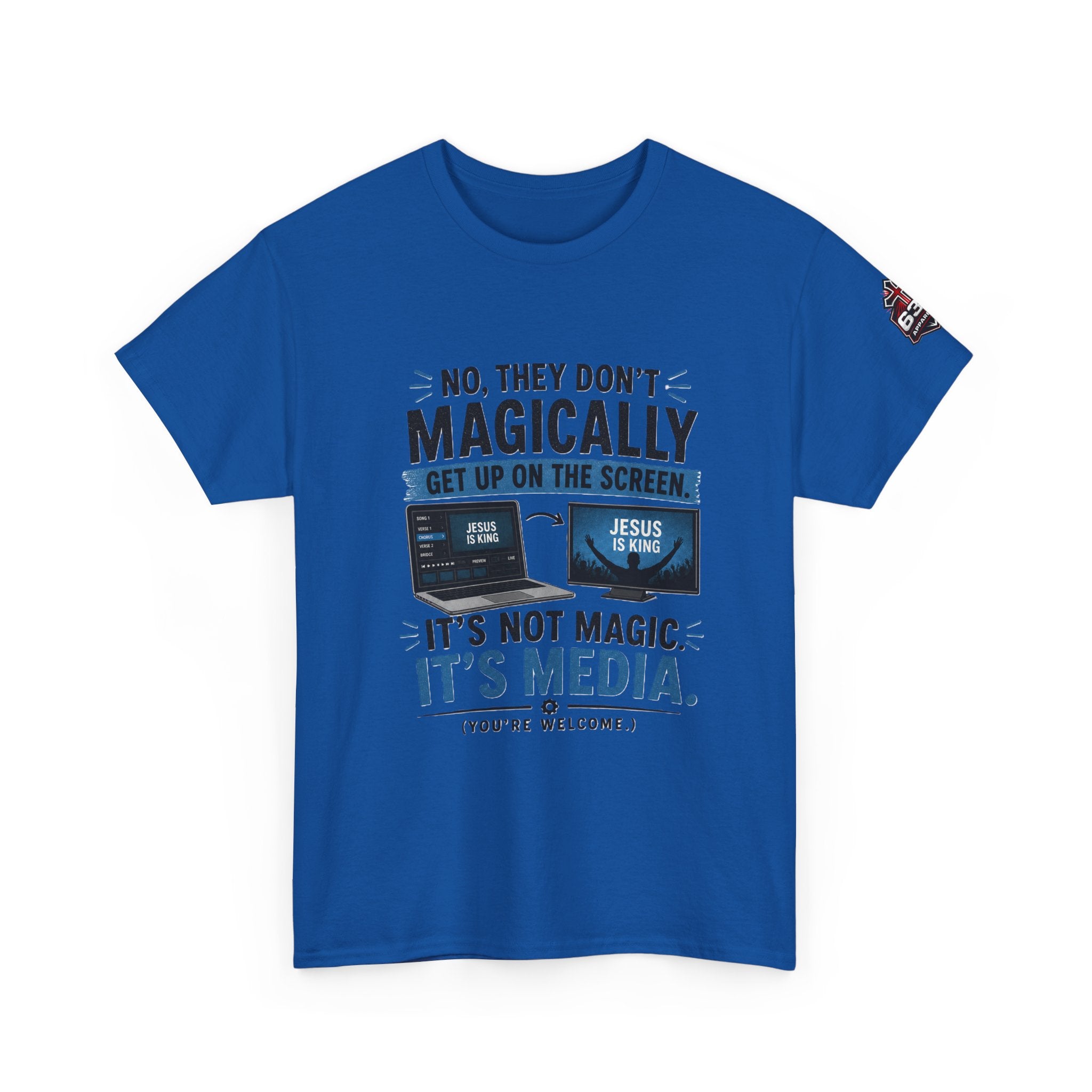 Church Media, Not Magic! Tee — Cheeky Church Media Leader Graphic T-Shirt