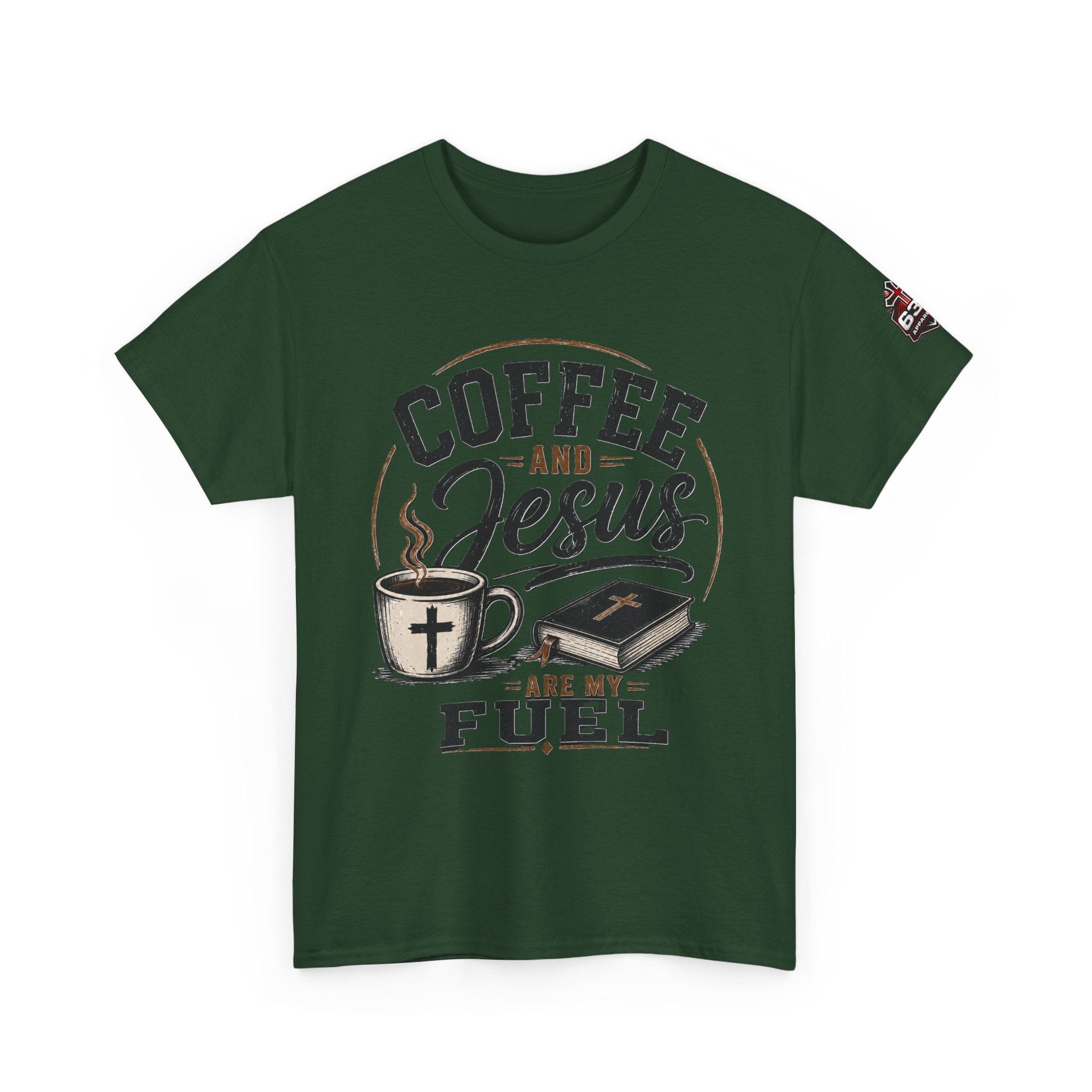 Coffee and Jesus Are My Fuel T-Shirt — Faith & Coffee Graphic Tee