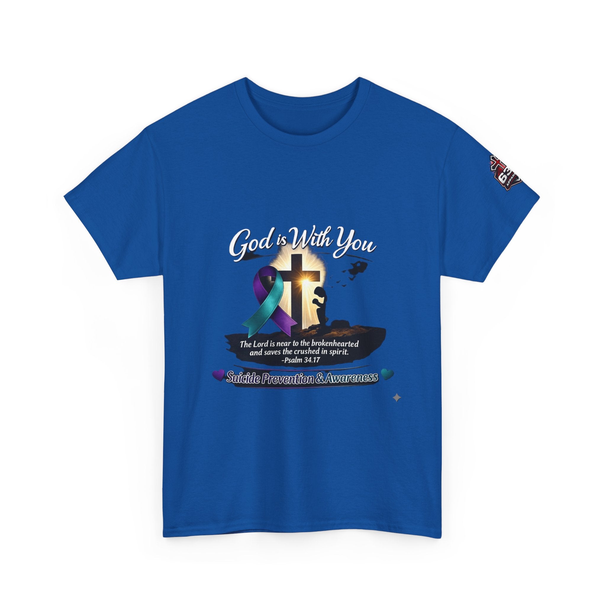 God Is With You Tee — Suicide Prevention Awareness Shirt (Psalm 34:17)