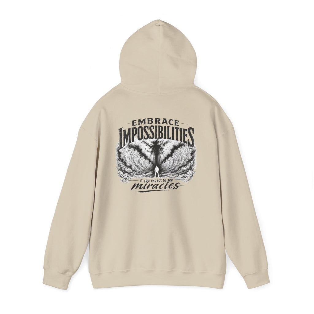 Floral Embrace Impossibilities Hooded Sweatshirt — Inspirational 'Expect to See Miracles' Quote