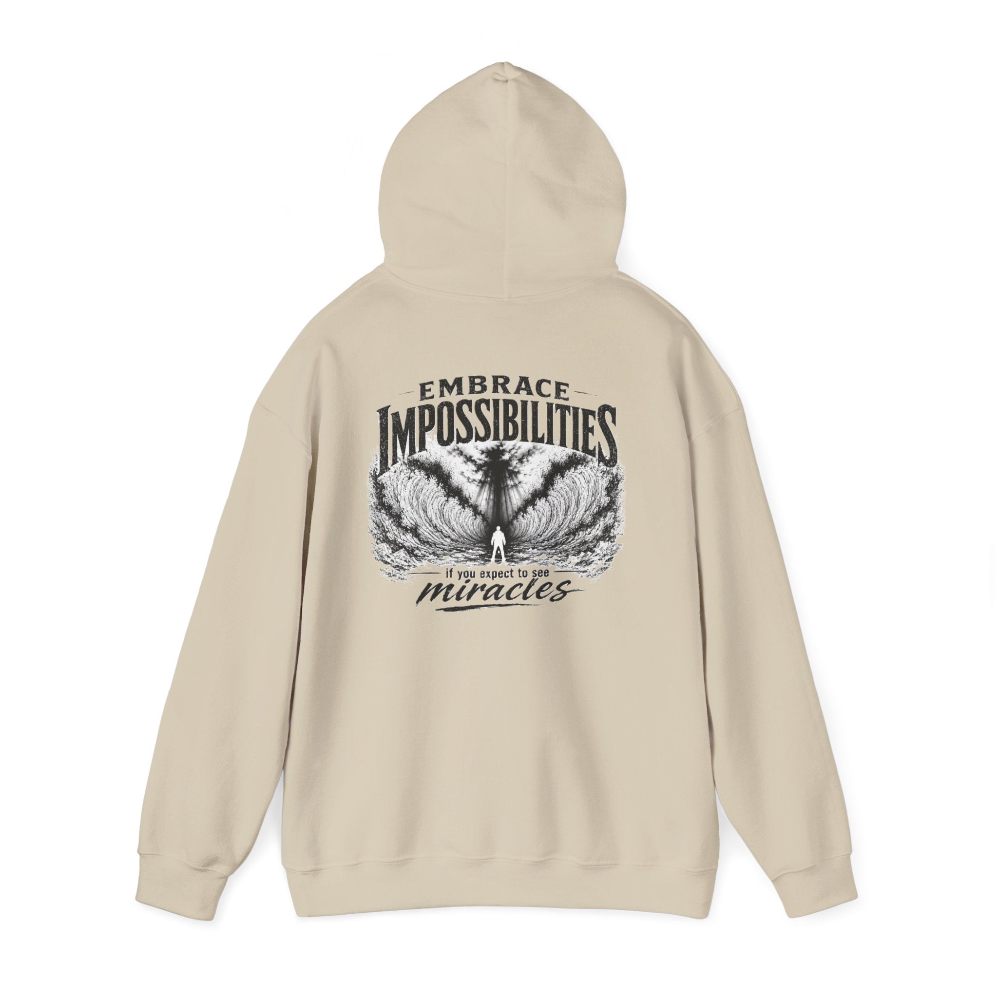 Floral Embrace Impossibilities Hooded Sweatshirt — Inspirational 'Expect to See Miracles' Quote