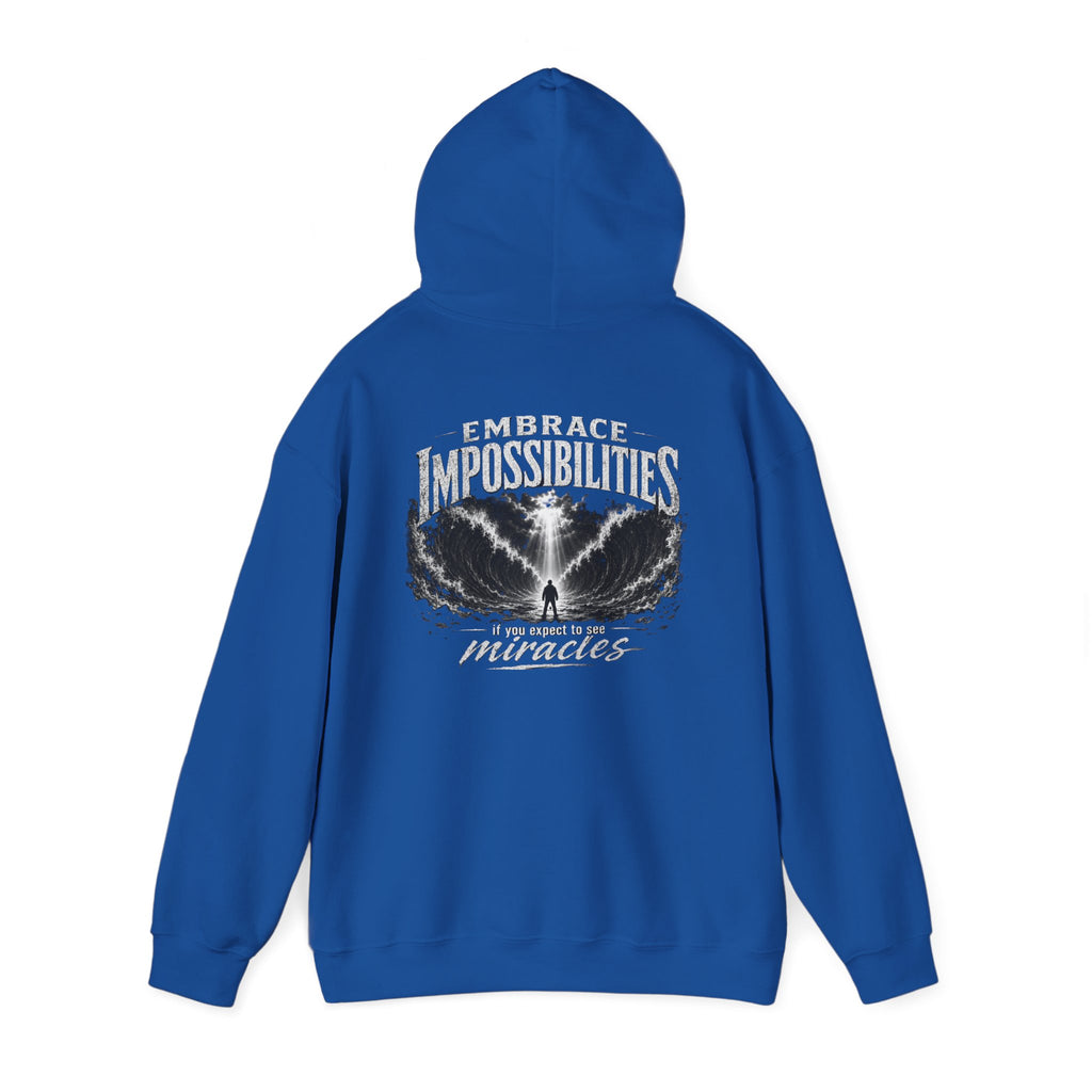 Floral Embrace Impossibilities Hooded Sweatshirt — Inspirational 'Expect to See Miracles' Quote