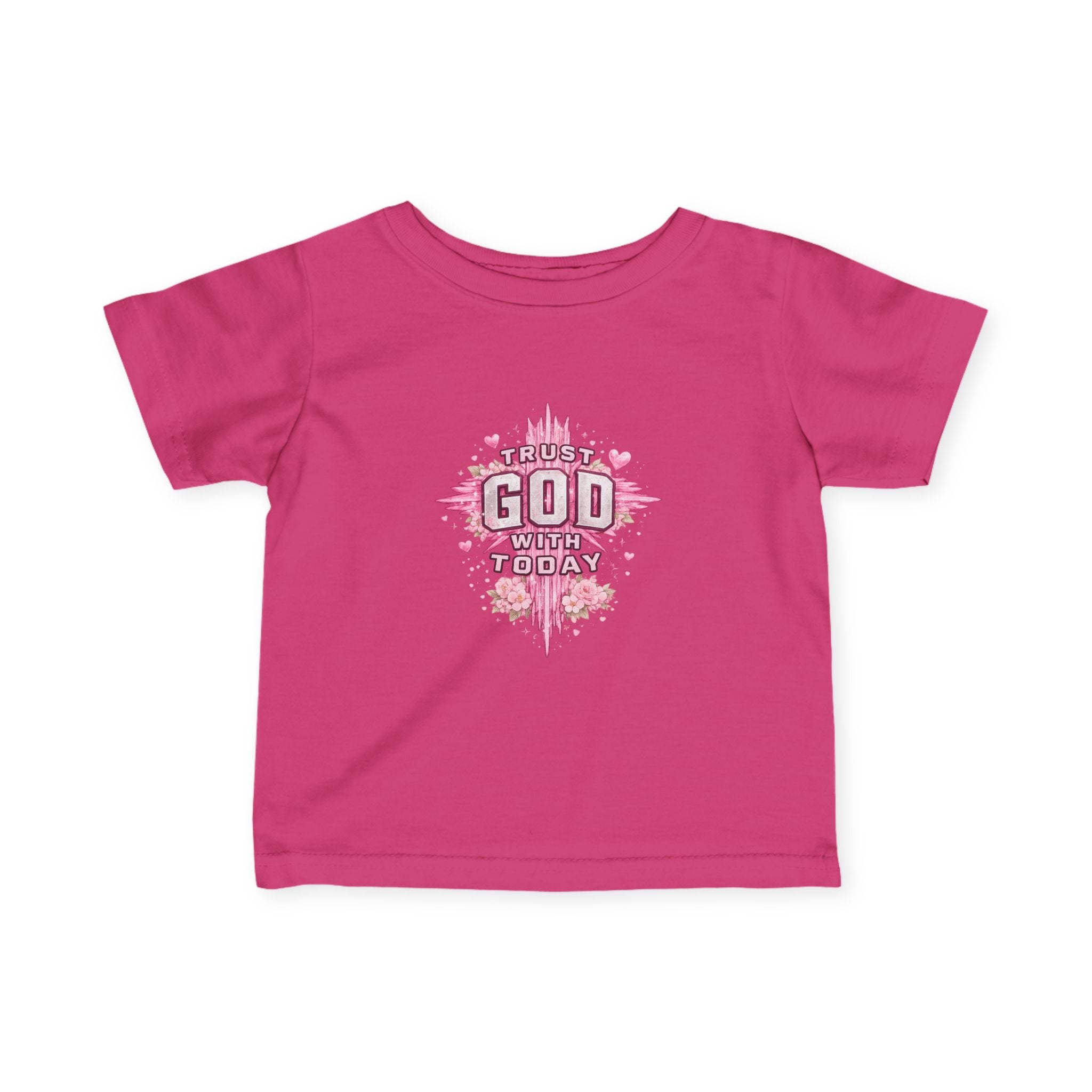 Infant Tee — Pink Cross "Trust God for Today"
