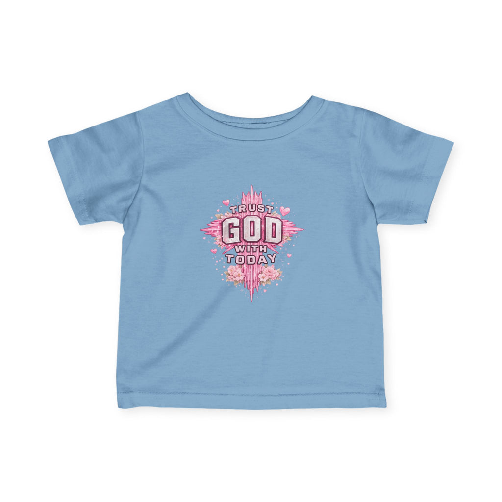 Infant Tee — Pink Cross "Trust God for Today"