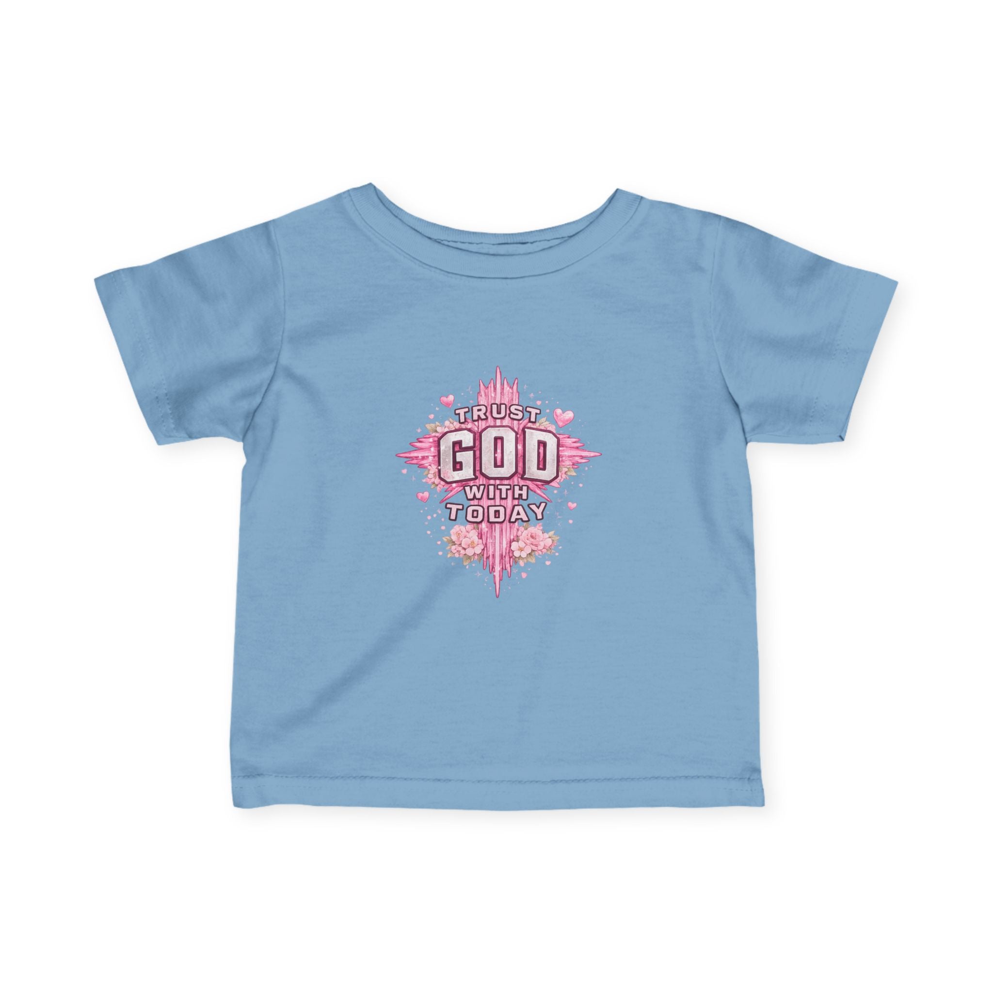 Infant Tee — Pink Cross "Trust God for Today"