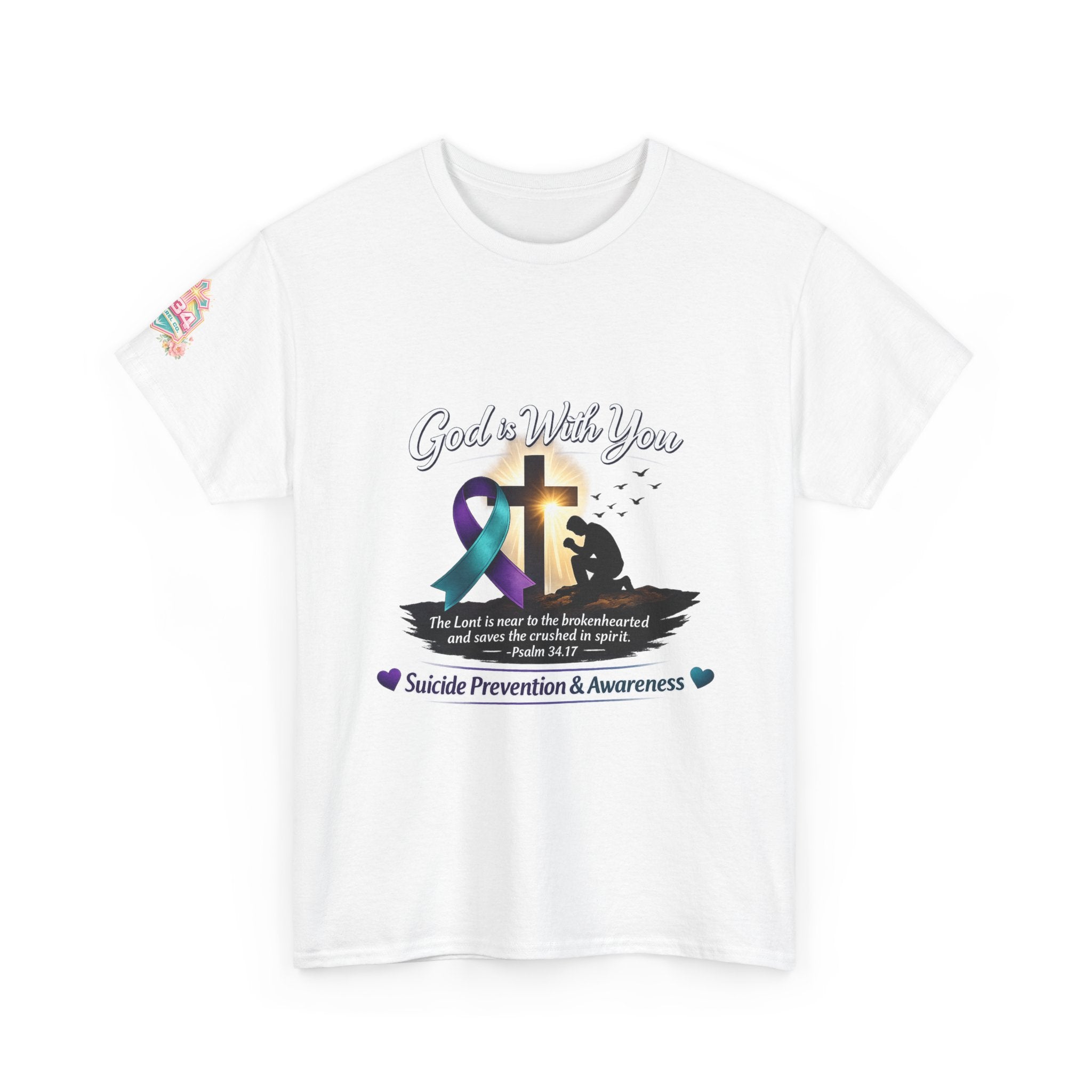 Suicide Prevention Awareness Tee — "God Is With You" Support Shirt