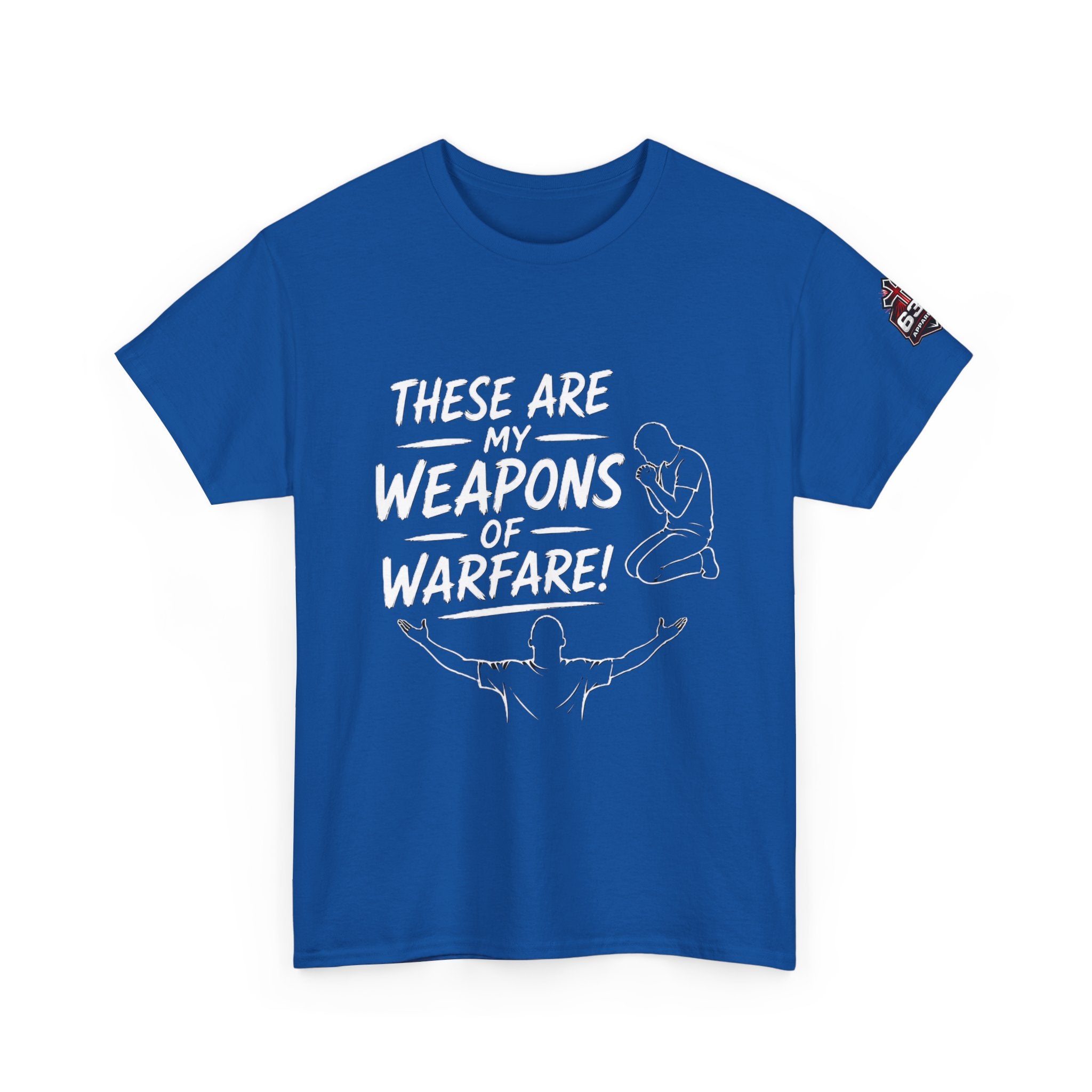 Worship & Prayer Tee — "These Are My Weapons of Warfare" Christian T-Shirt