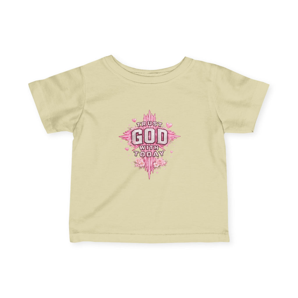 Infant Tee — Pink Cross "Trust God for Today"