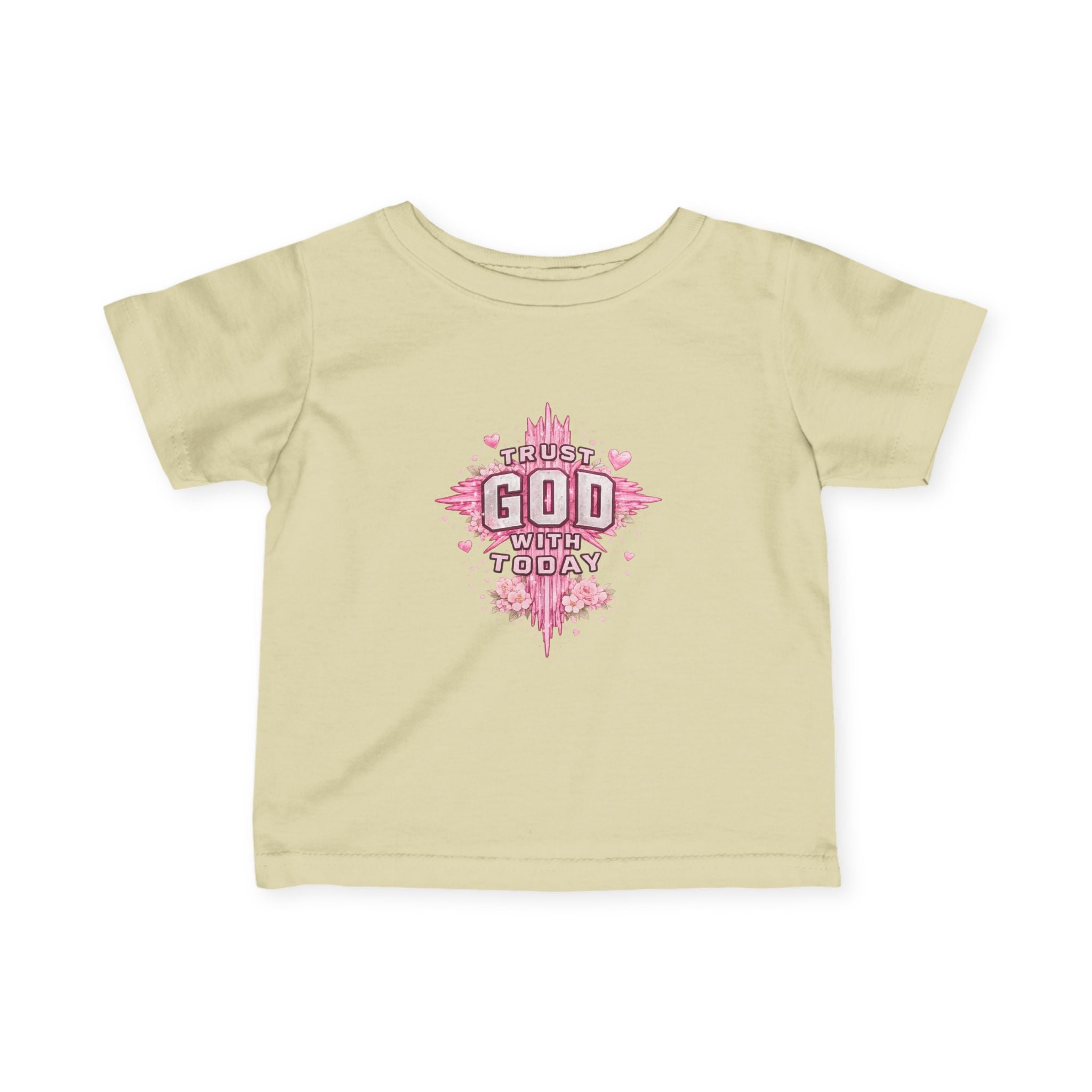 Infant Tee — Pink Cross "Trust God for Today"