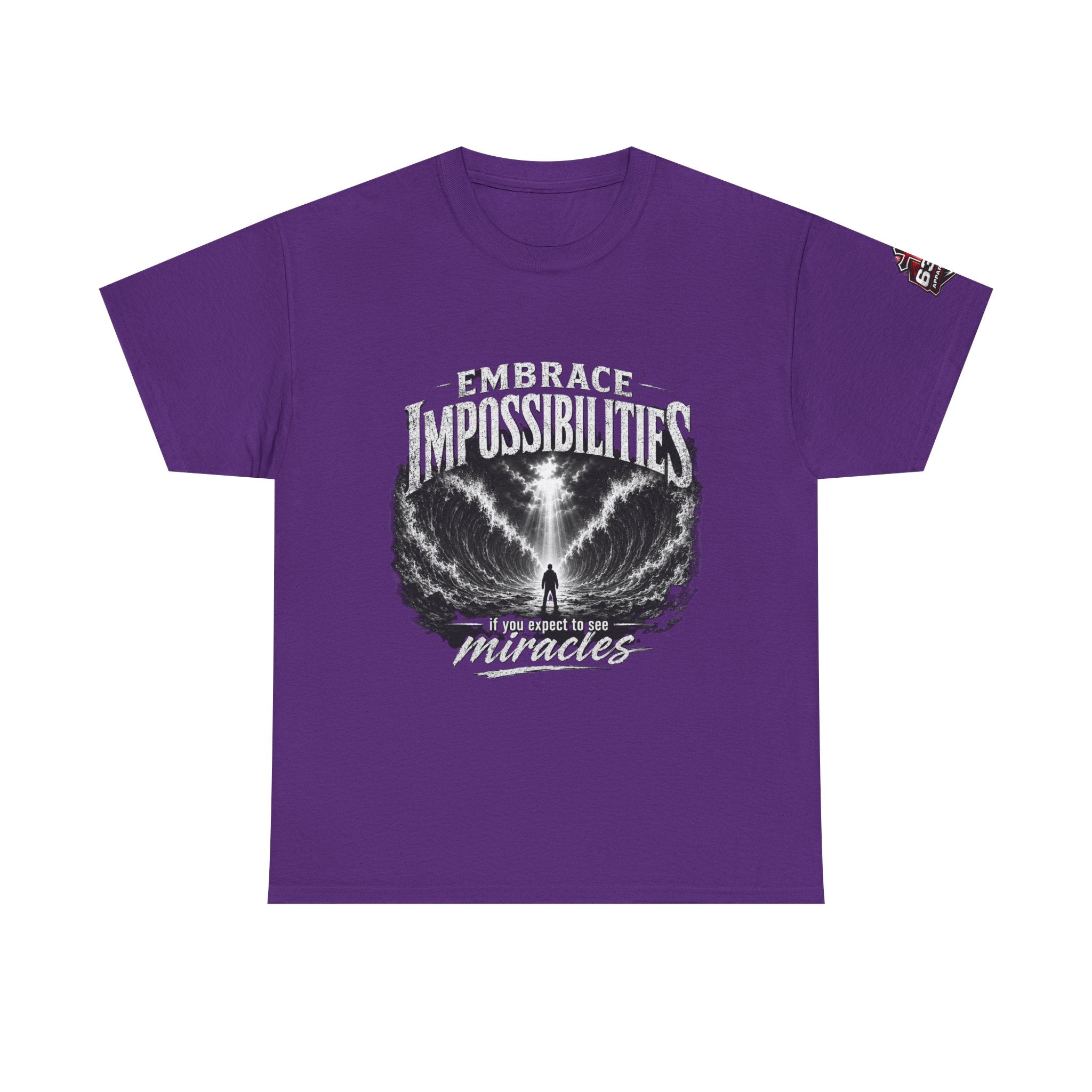 Moses Parting the Red Sea Tee — "Embrace Impossibilities" Inspirational Christian T‑Shirt