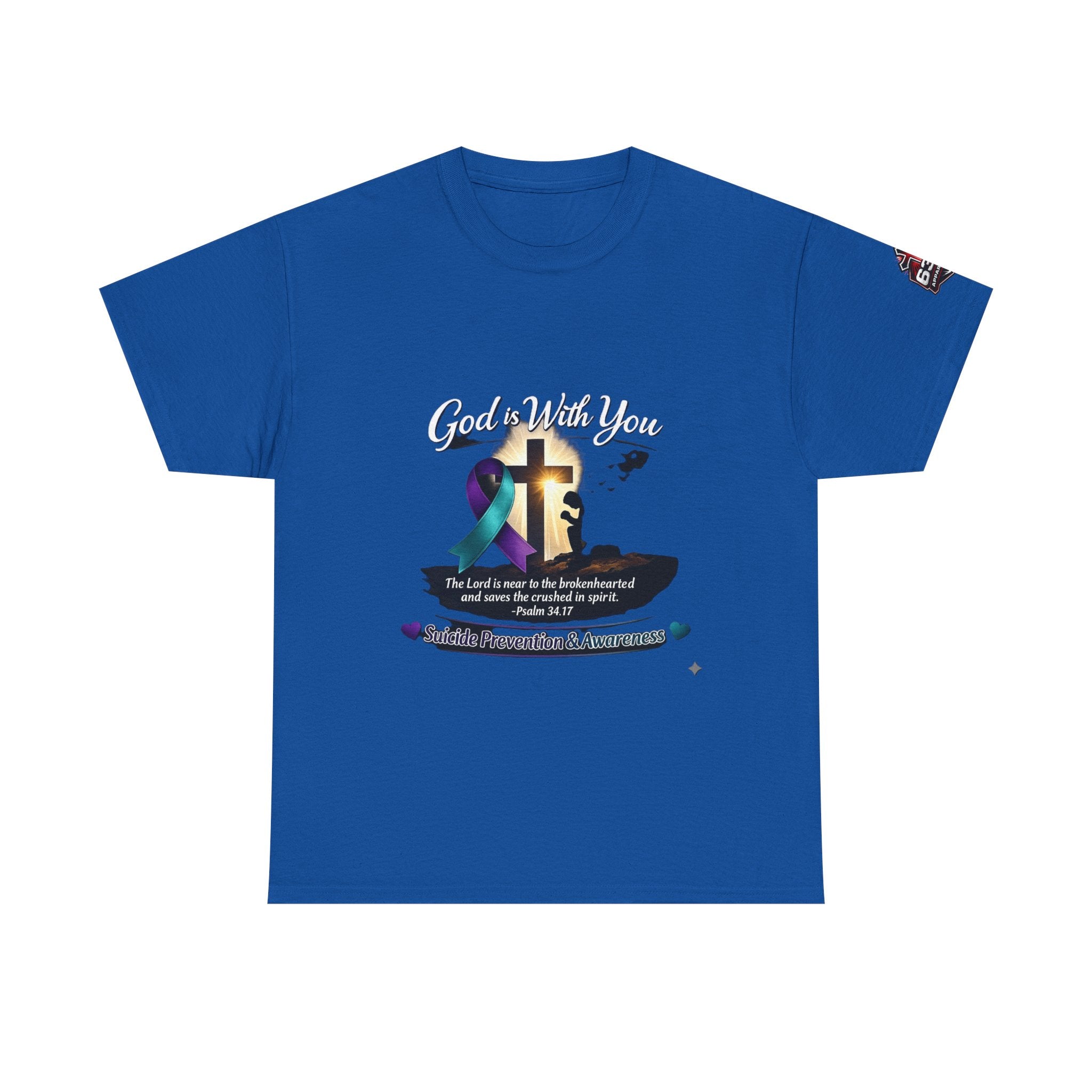 God Is With You Tee — Suicide Prevention Awareness Shirt (Psalm 34:17)