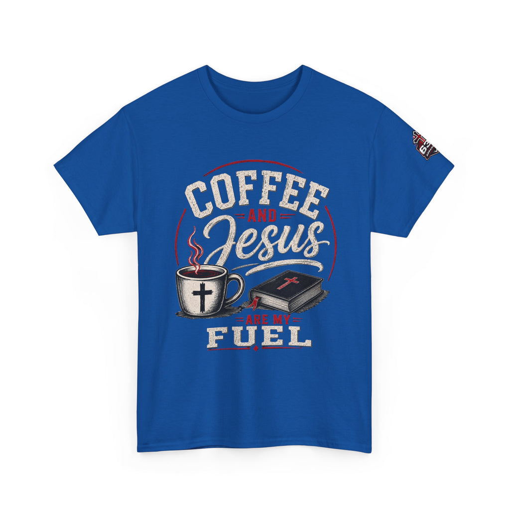 Coffee and Jesus Are My Fuel T-Shirt — Faith & Coffee Graphic Tee