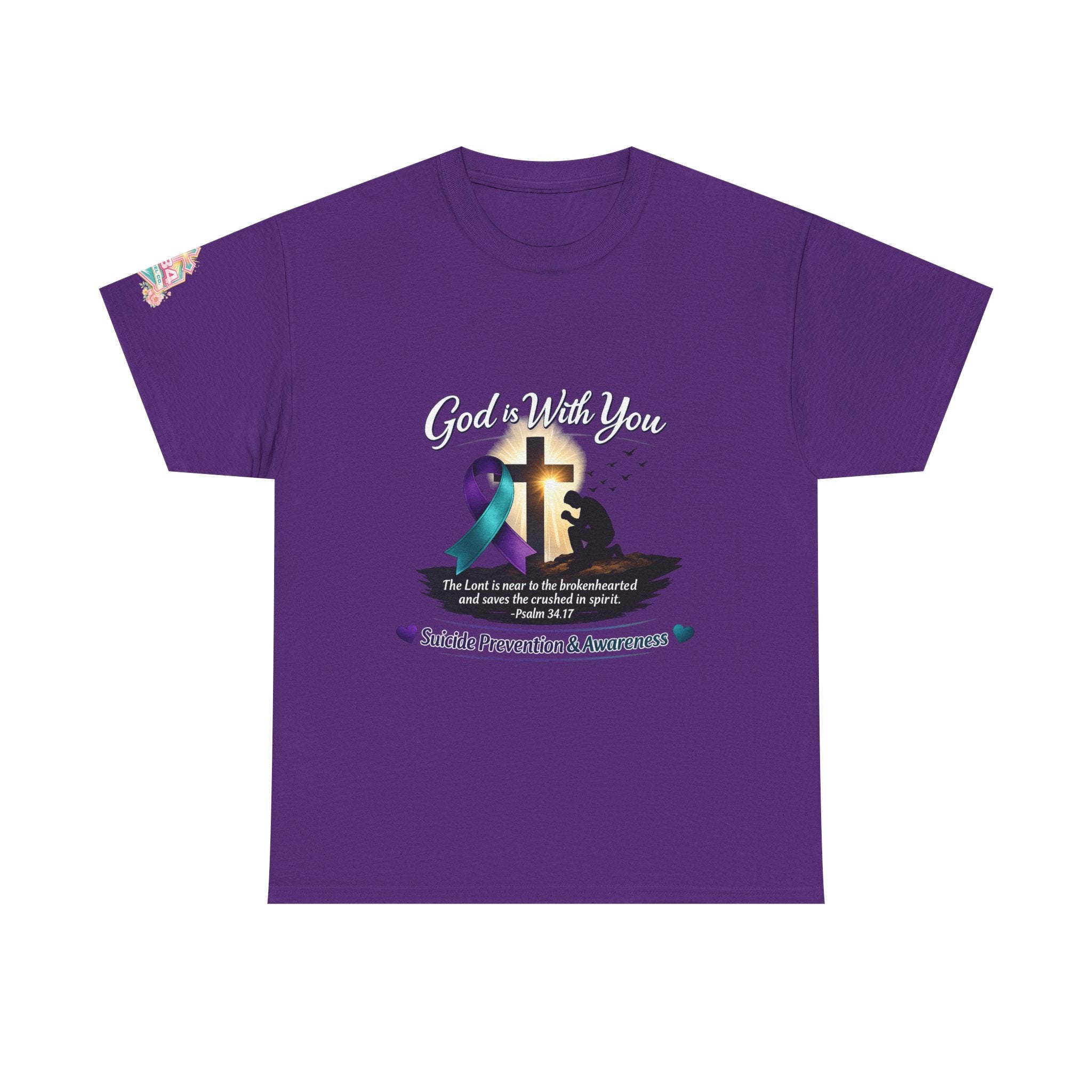 Suicide Prevention Awareness Tee — "God Is With You" Support Shirt
