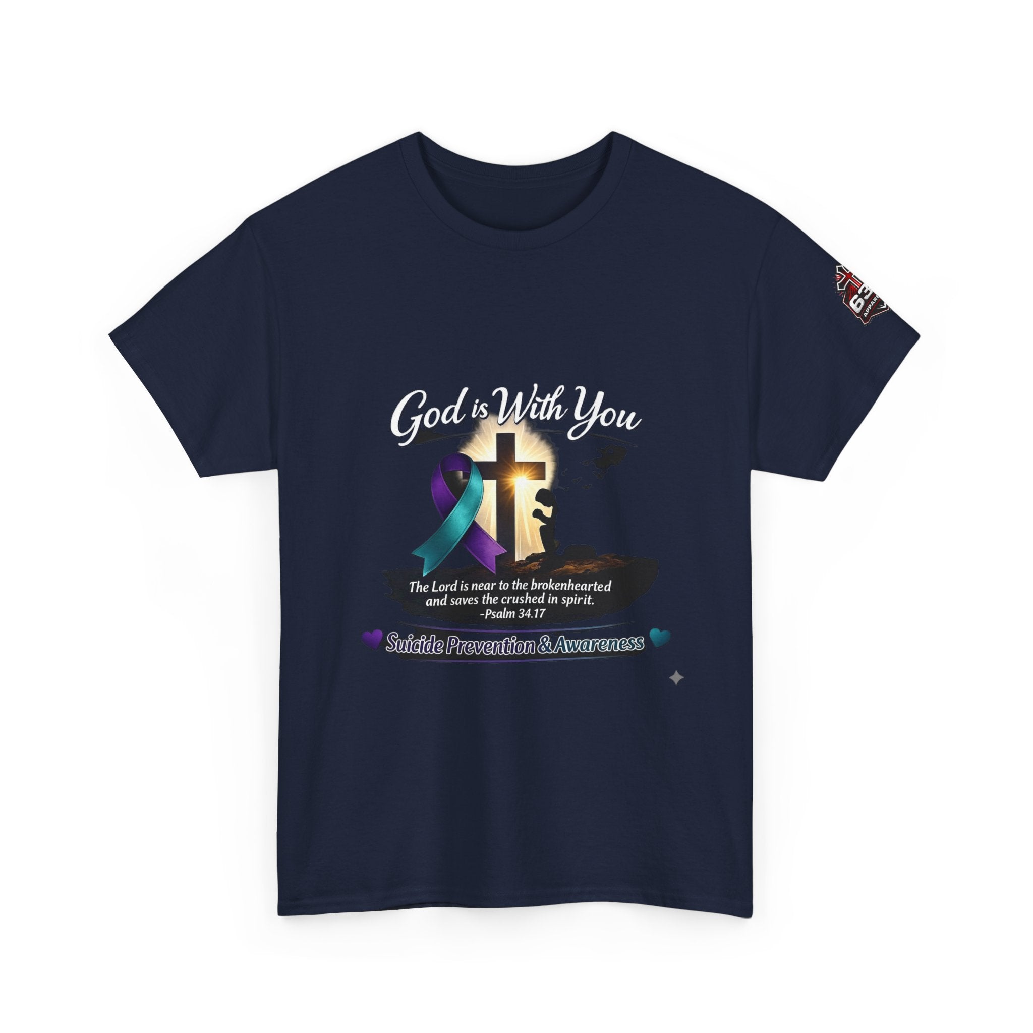 God Is With You Tee — Suicide Prevention Awareness Shirt (Psalm 34:17)