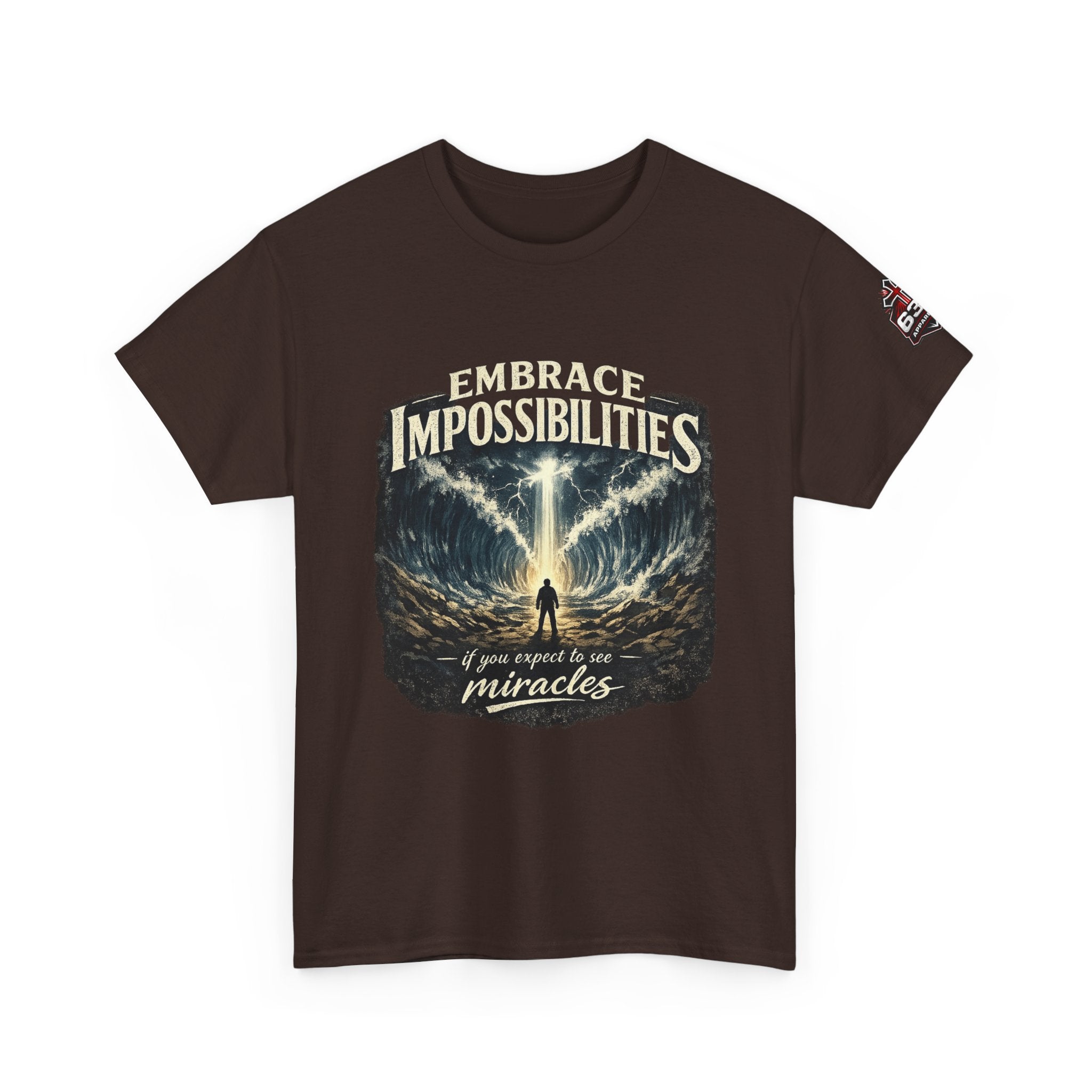 Moses Parting the Red Sea Tee — "Embrace Impossibilities" Inspirational Christian T‑Shirt