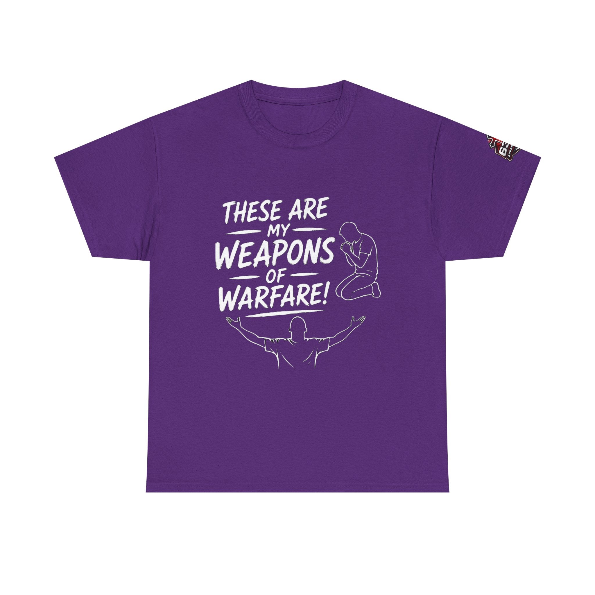 Worship & Prayer Tee — "These Are My Weapons of Warfare" Christian T-Shirt