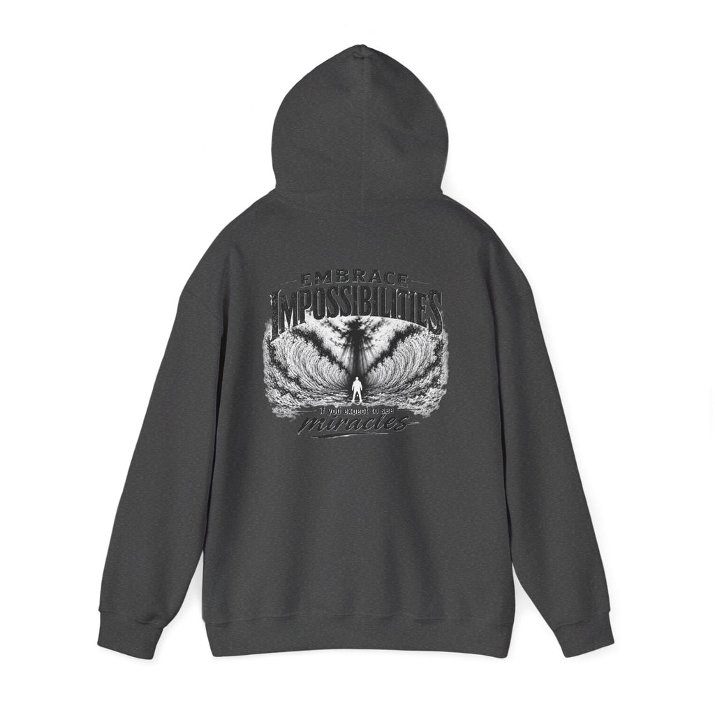 Floral Embrace Impossibilities Hooded Sweatshirt — Inspirational 'Expect to See Miracles' Quote