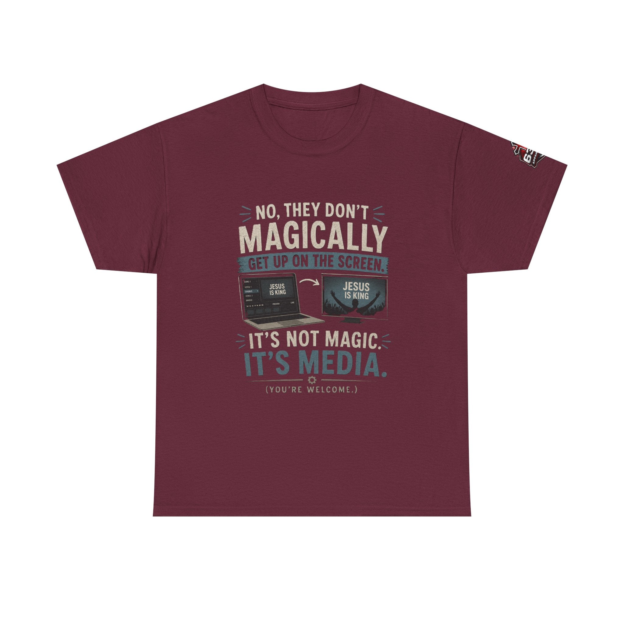 Church Media, Not Magic! Tee — Cheeky Church Media Leader Graphic T-Shirt