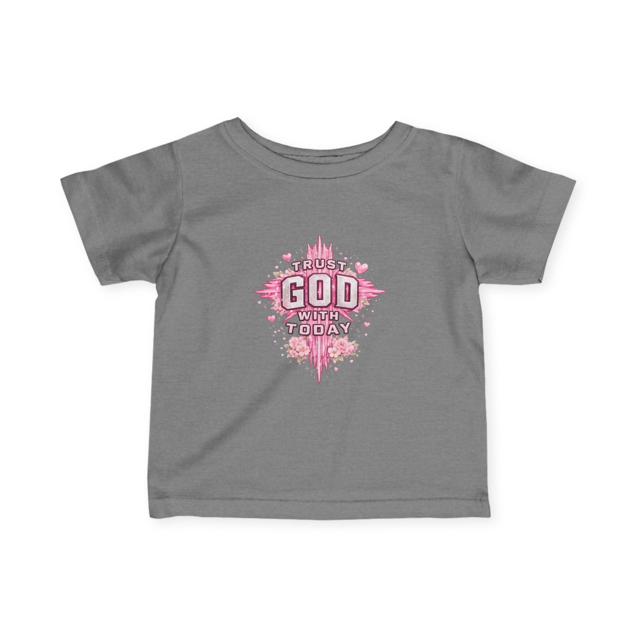 Infant Tee — Pink Cross "Trust God for Today"
