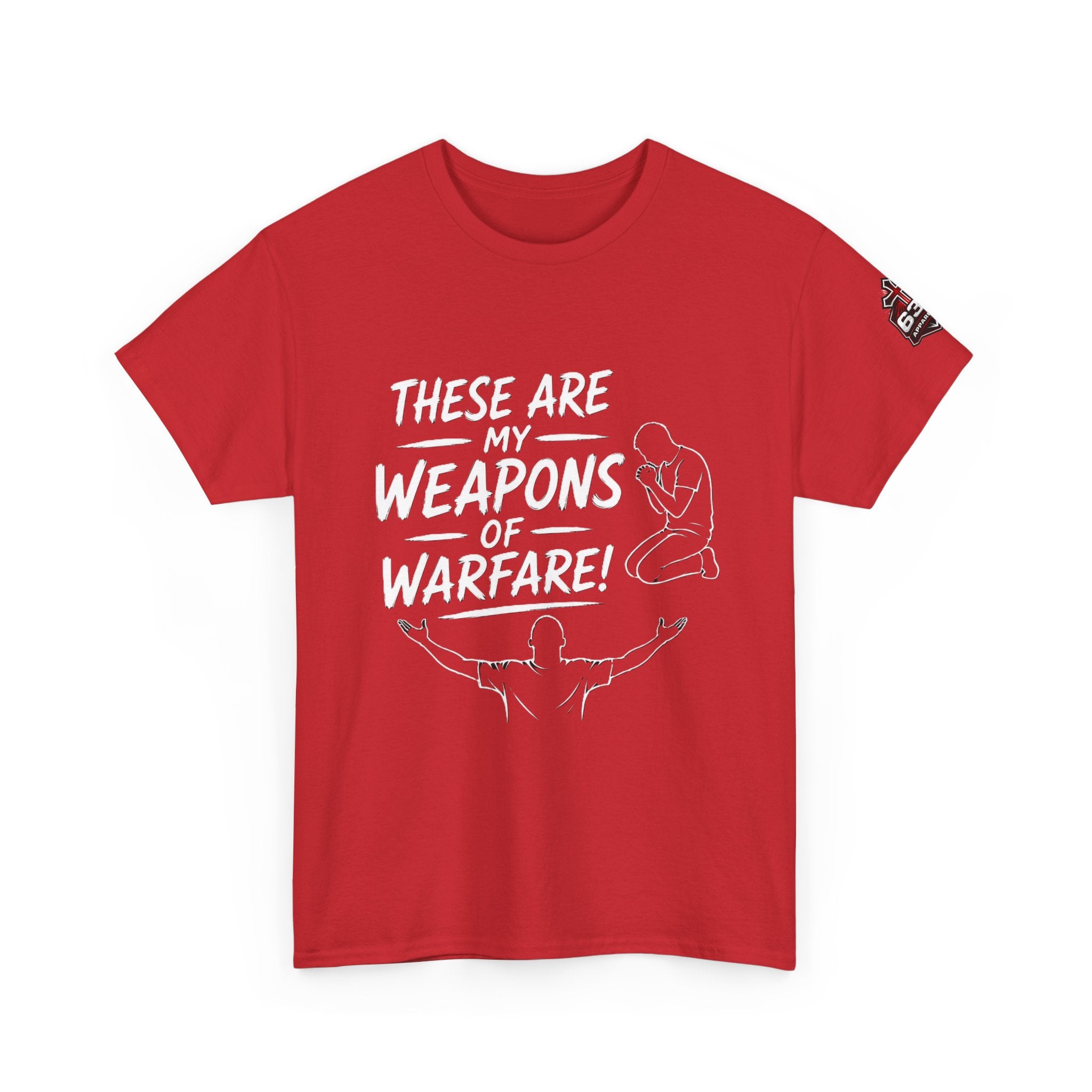 Worship & Prayer Tee — "These Are My Weapons of Warfare" Christian T-Shirt