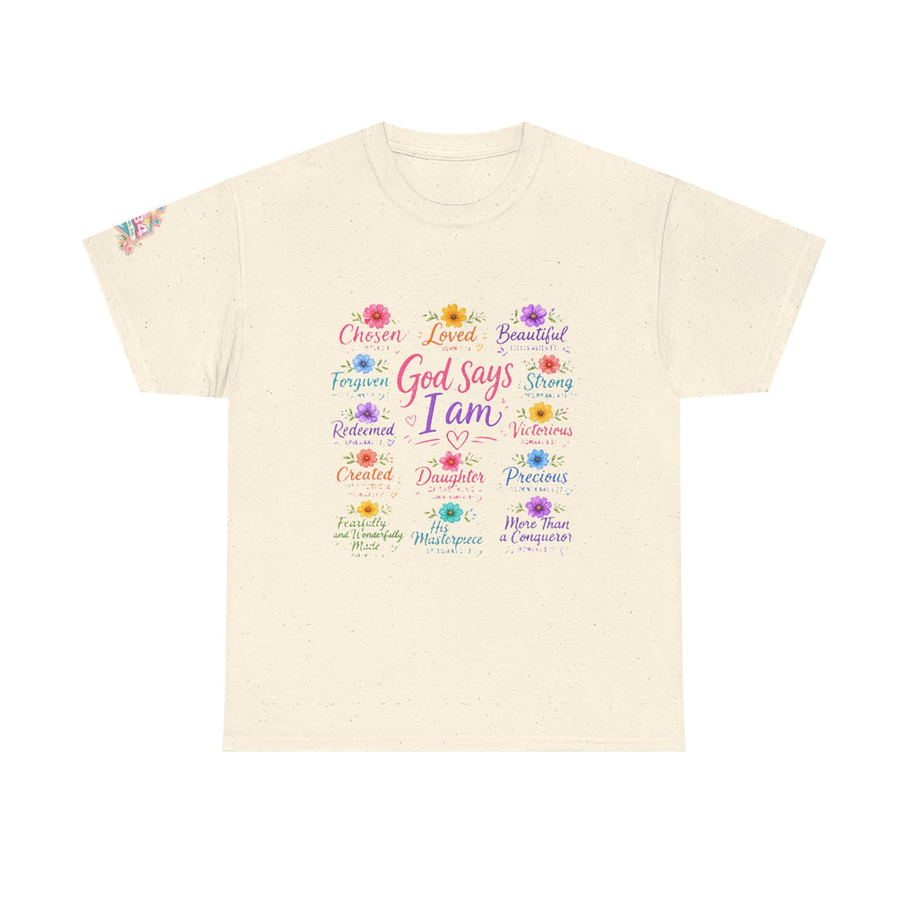 Encouraged by God Floral Tee — What God Says We Are Inspirational Women Shirt