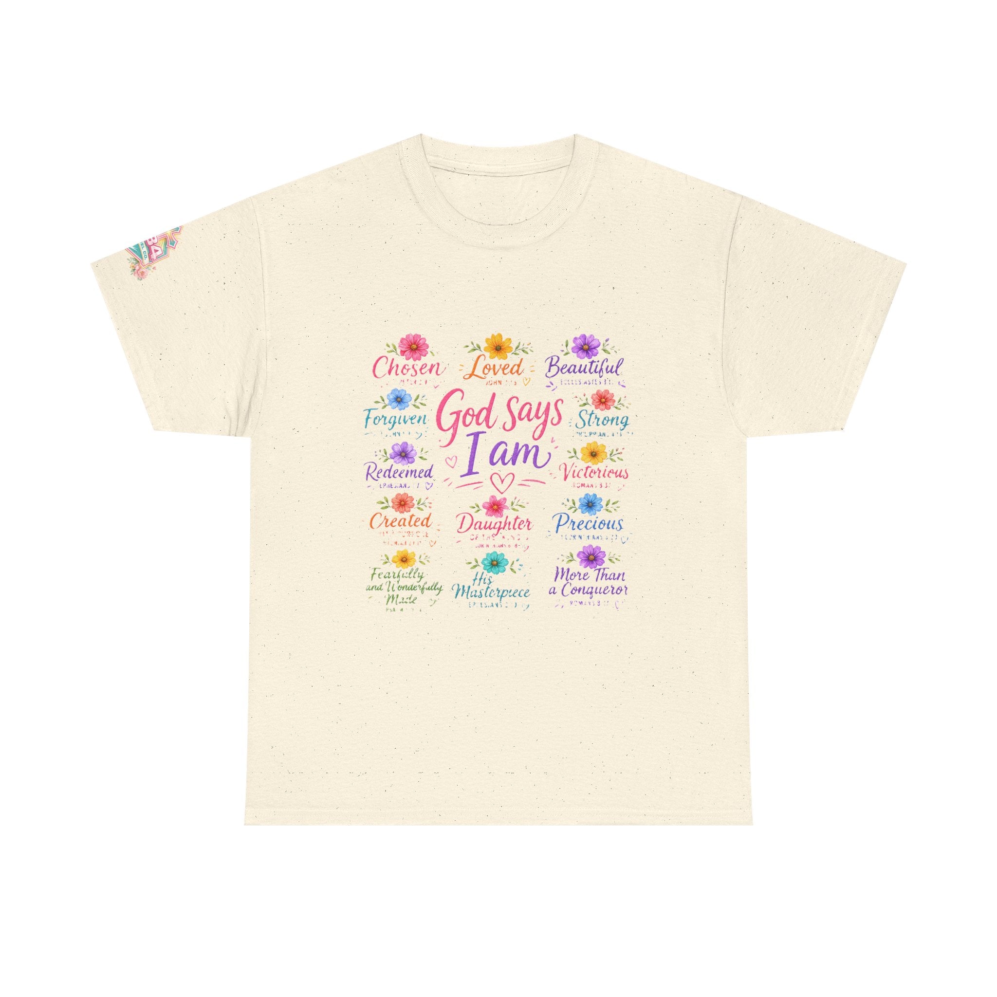 Encouraged by God Floral Tee — What God Says We Are Inspirational Women Shirt