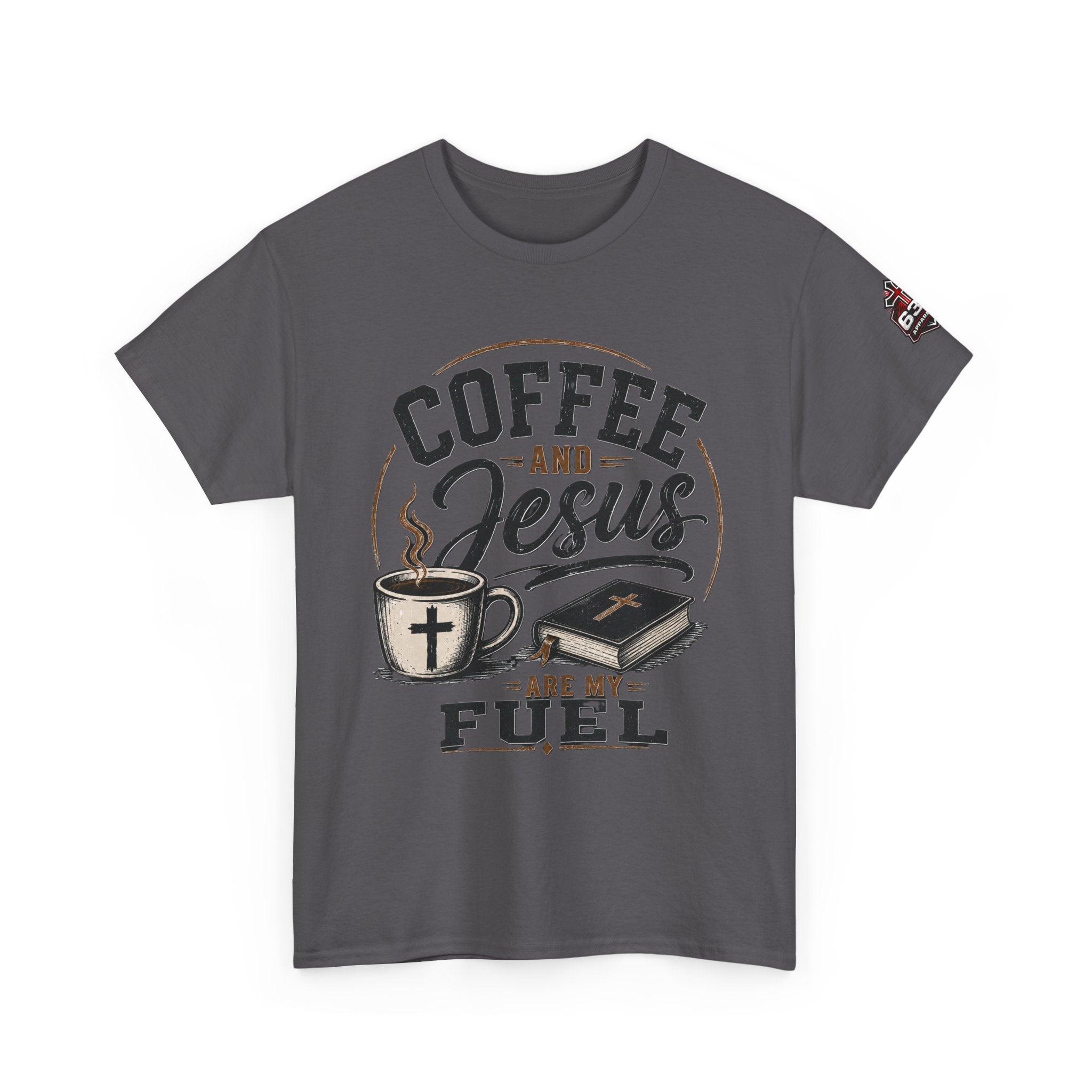 Coffee and Jesus Are My Fuel T-Shirt — Faith & Coffee Graphic Tee