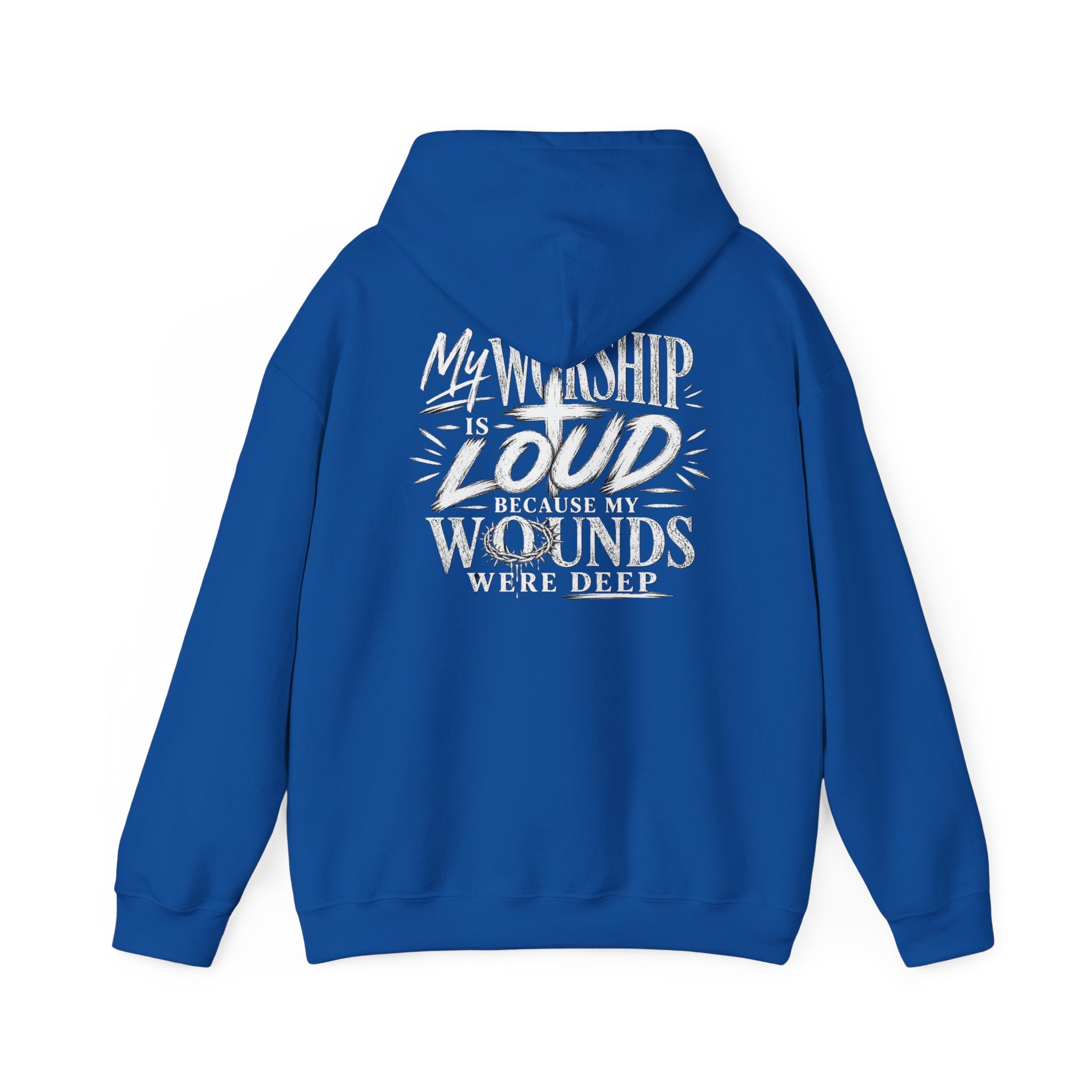 Floral Christian Hoodie — "My Worship Is Loud Because My Wounds Were Deep"
