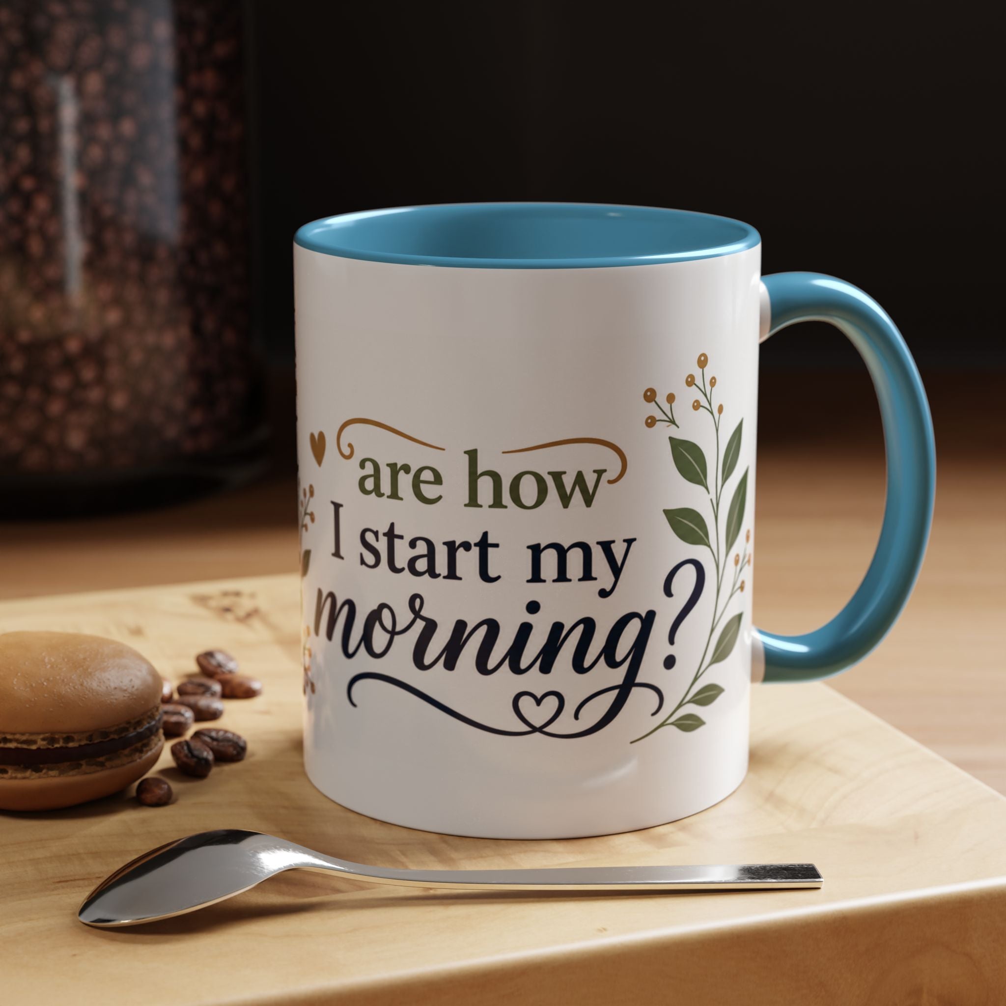 Coffee & Jesus Morning Mug — “Coffee and Jesus are how i start my morning” Accent Coffee Mug (11/15 oz)