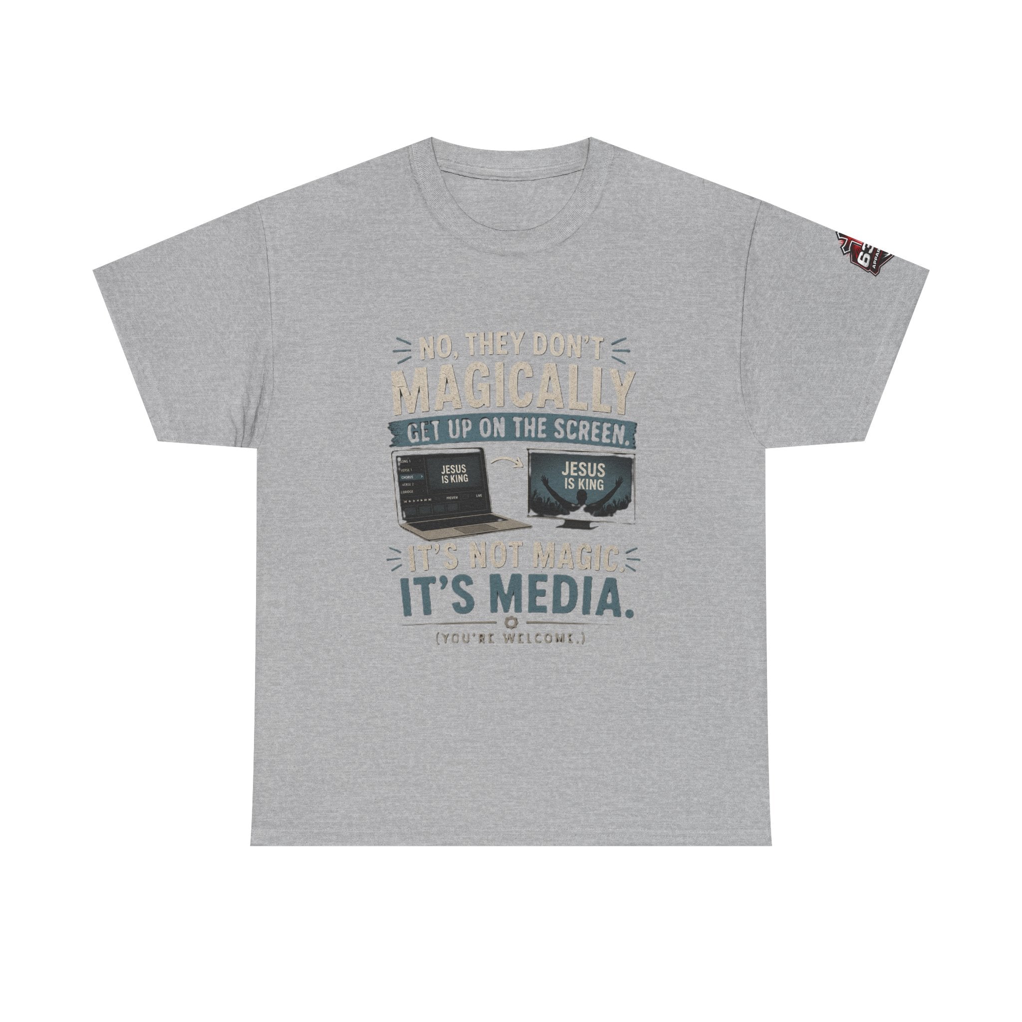Church Media, Not Magic! Tee — Cheeky Church Media Leader Graphic T-Shirt