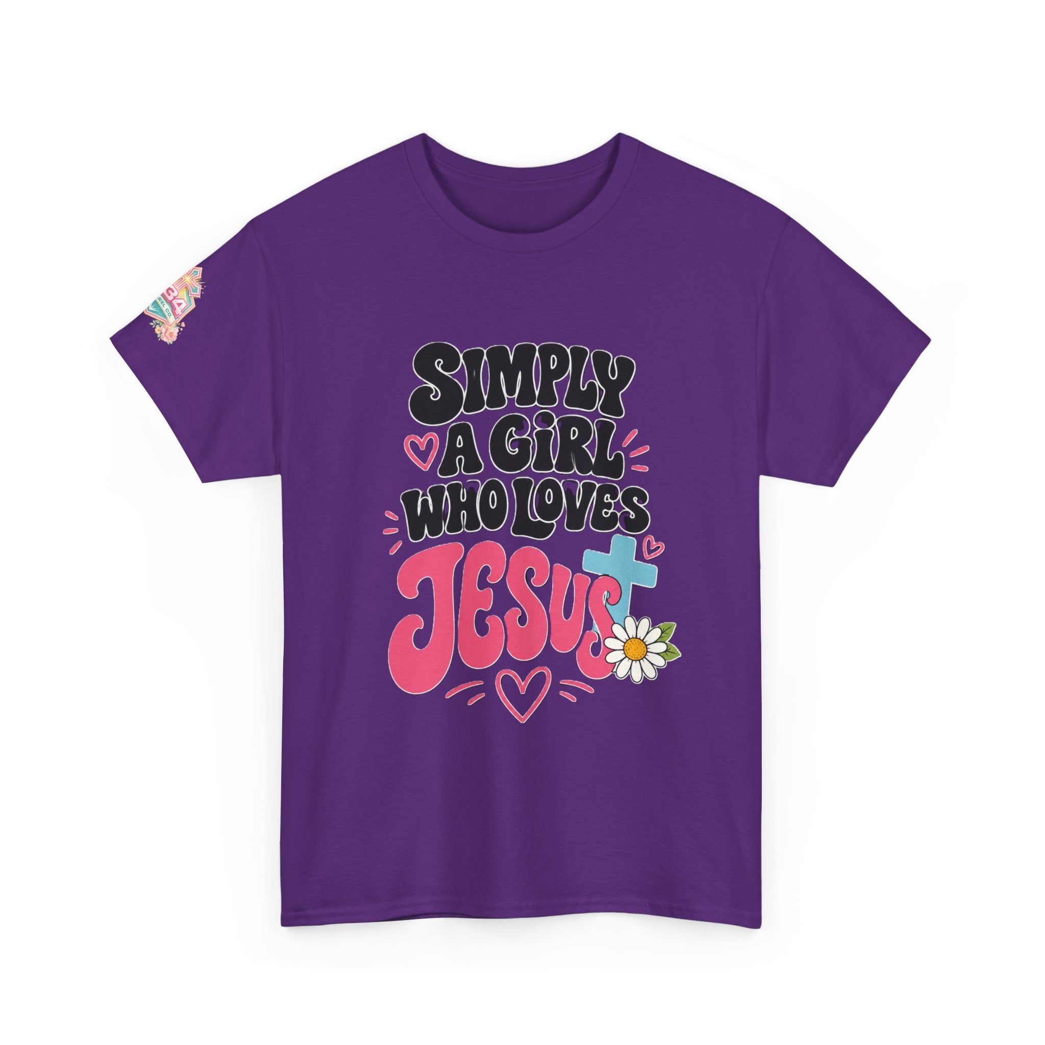 Girl Who Loves Jesus Floral Tee — Bright Colorful Christian Faith Shirt
