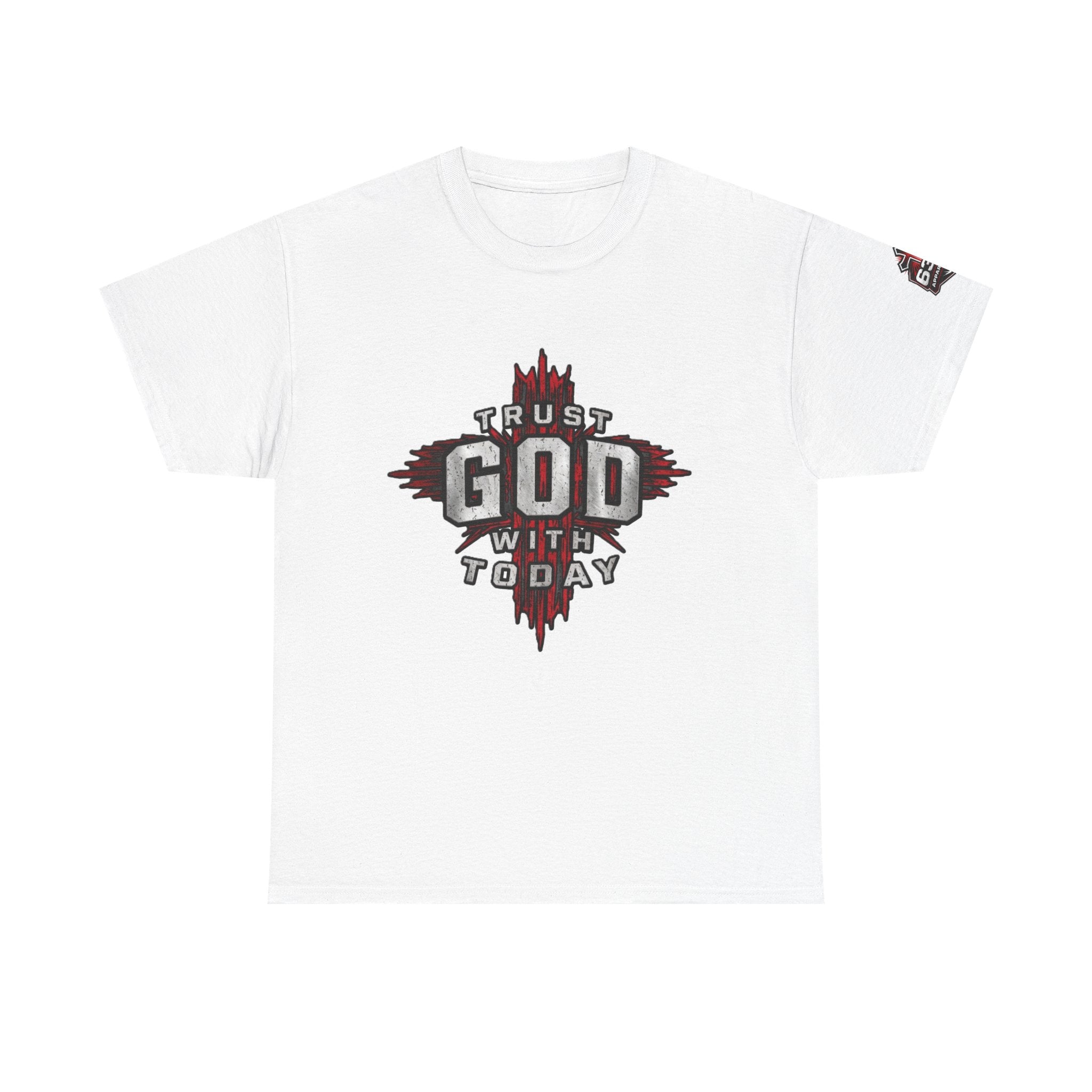 Trust God for Today T-Shirt — Faith Red Cross Christian Tee