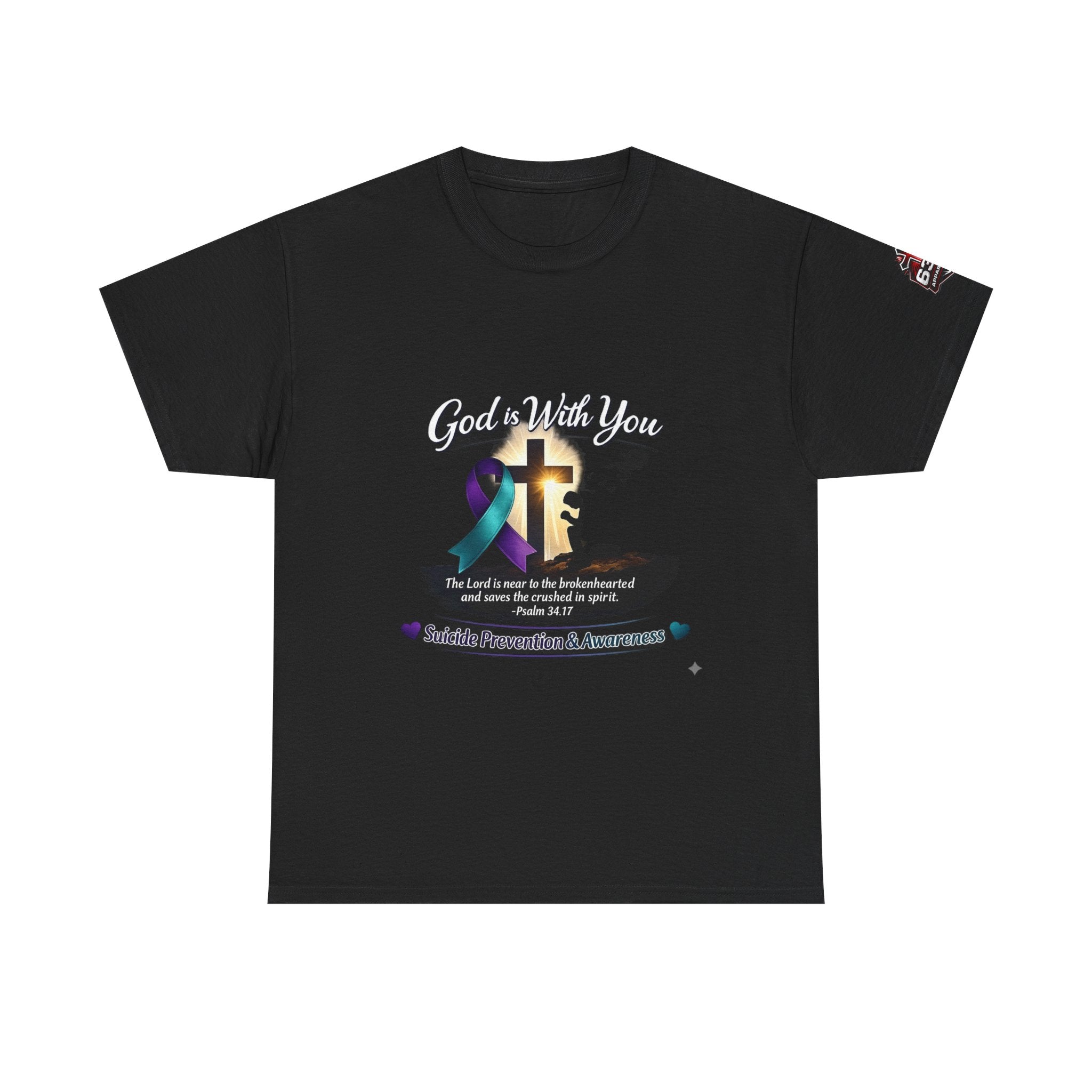 God Is With You Tee — Suicide Prevention Awareness Shirt (Psalm 34:17)