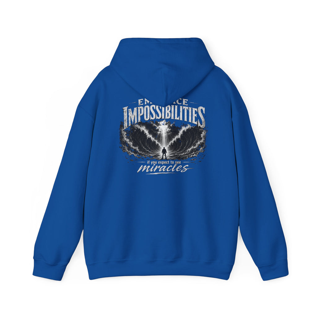 Floral Embrace Impossibilities Hooded Sweatshirt — Inspirational 'Expect to See Miracles' Quote