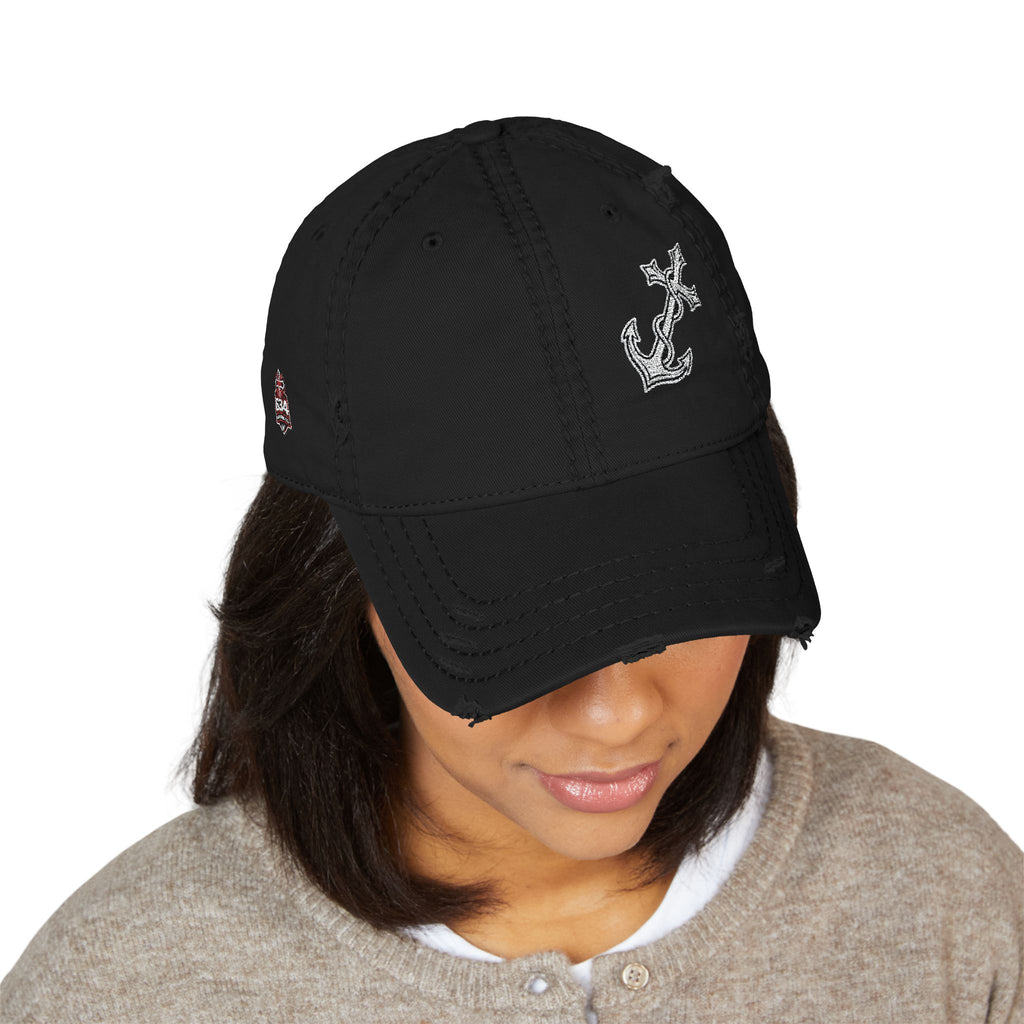 Christian Anchor Cross Embroidered Dad Hat
