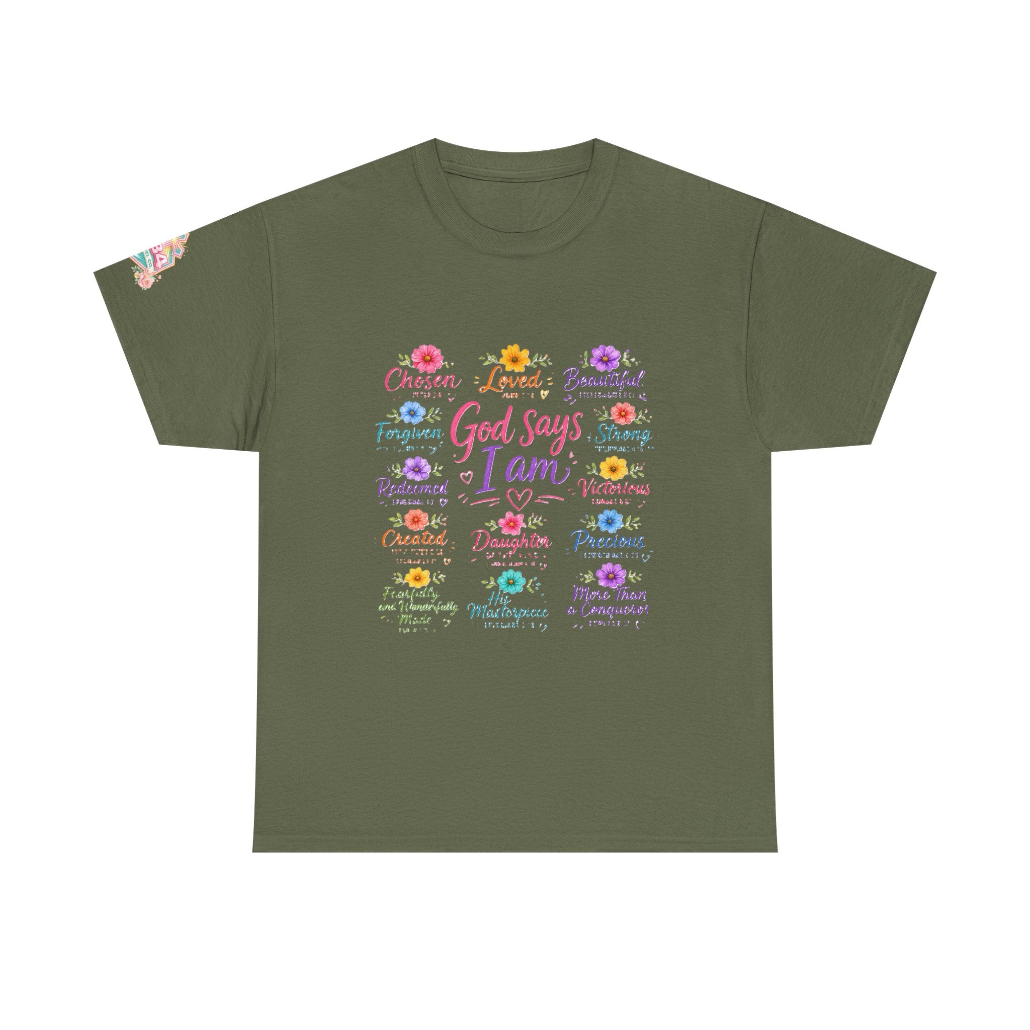 Encouraged by God Floral Tee — What God Says We Are Inspirational Women Shirt