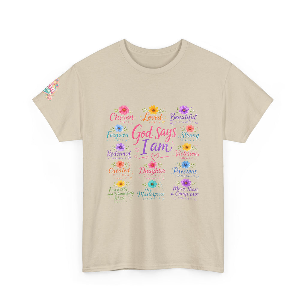 Encouraged by God Floral Tee — What God Says We Are Inspirational Women Shirt
