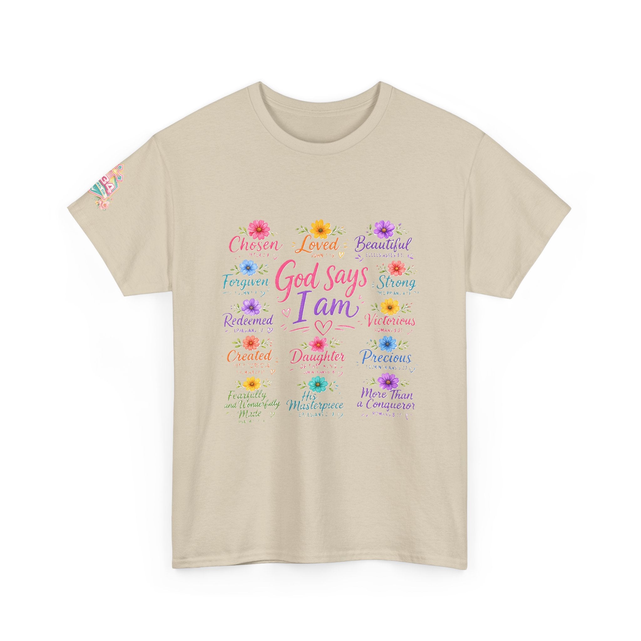 Encouraged by God Floral Tee — What God Says We Are Inspirational Women Shirt