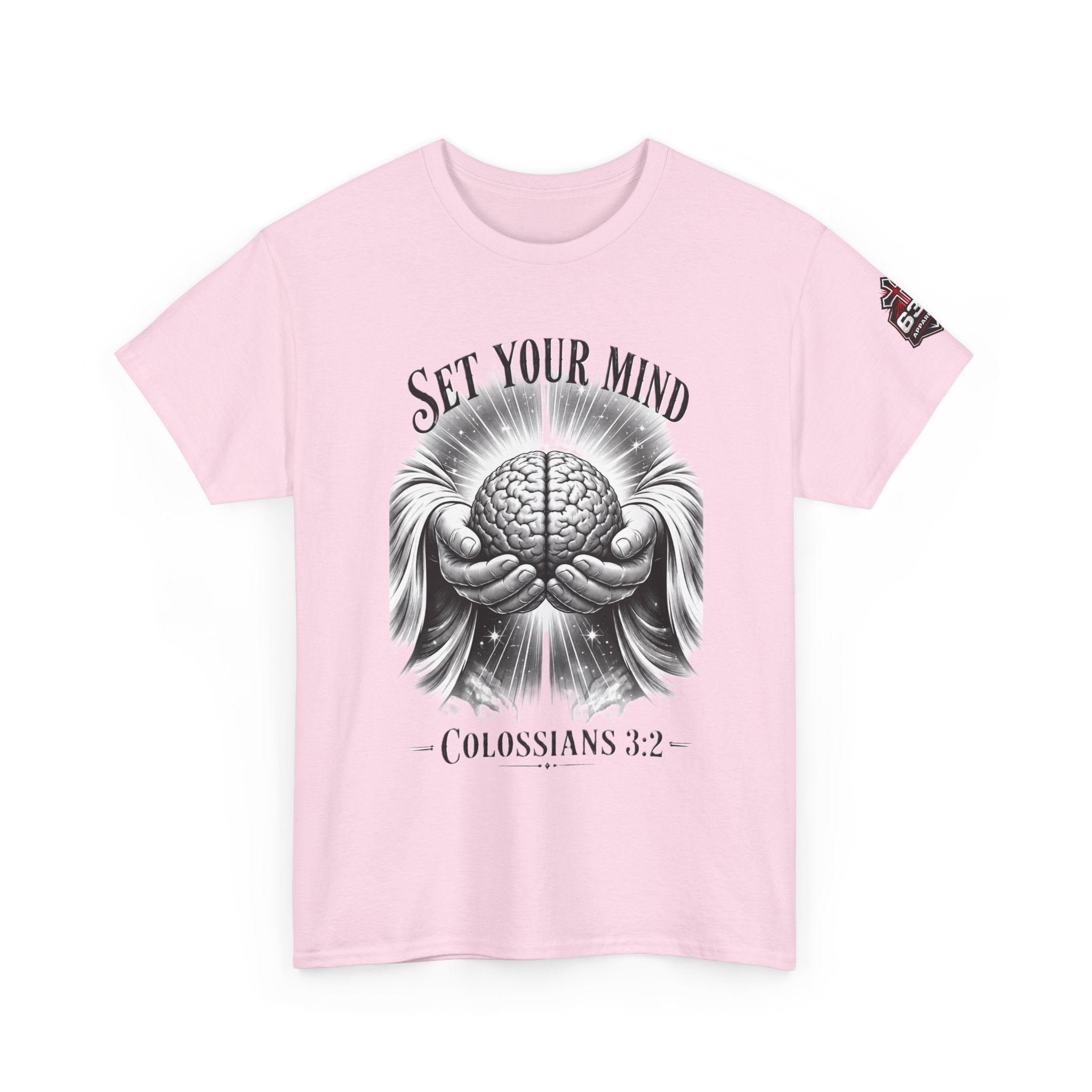 Set Your Mind Colossians Tee — Brain in God’s Hands Christian T‑Shirt