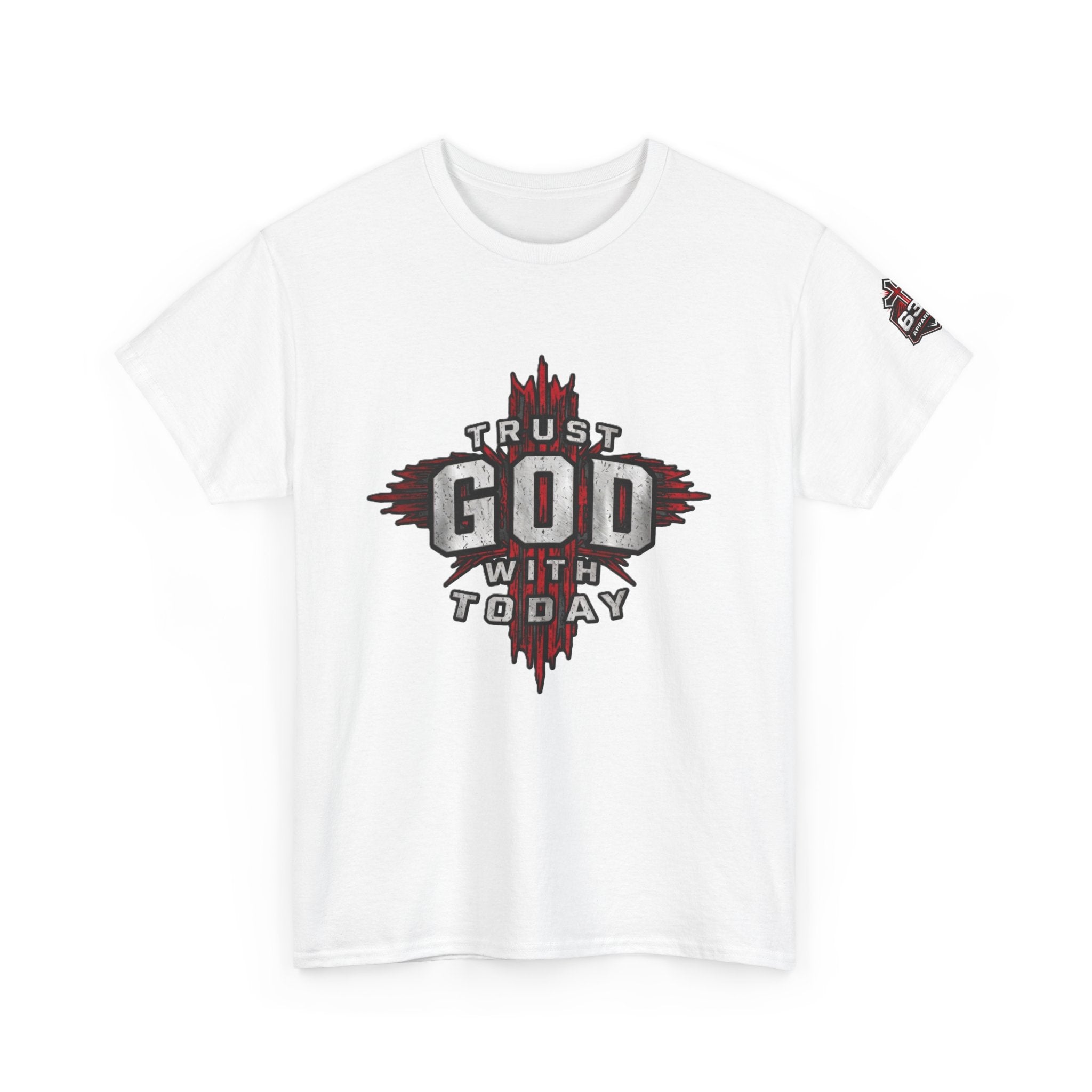 Trust God for Today T-Shirt — Faith Red Cross Christian Tee