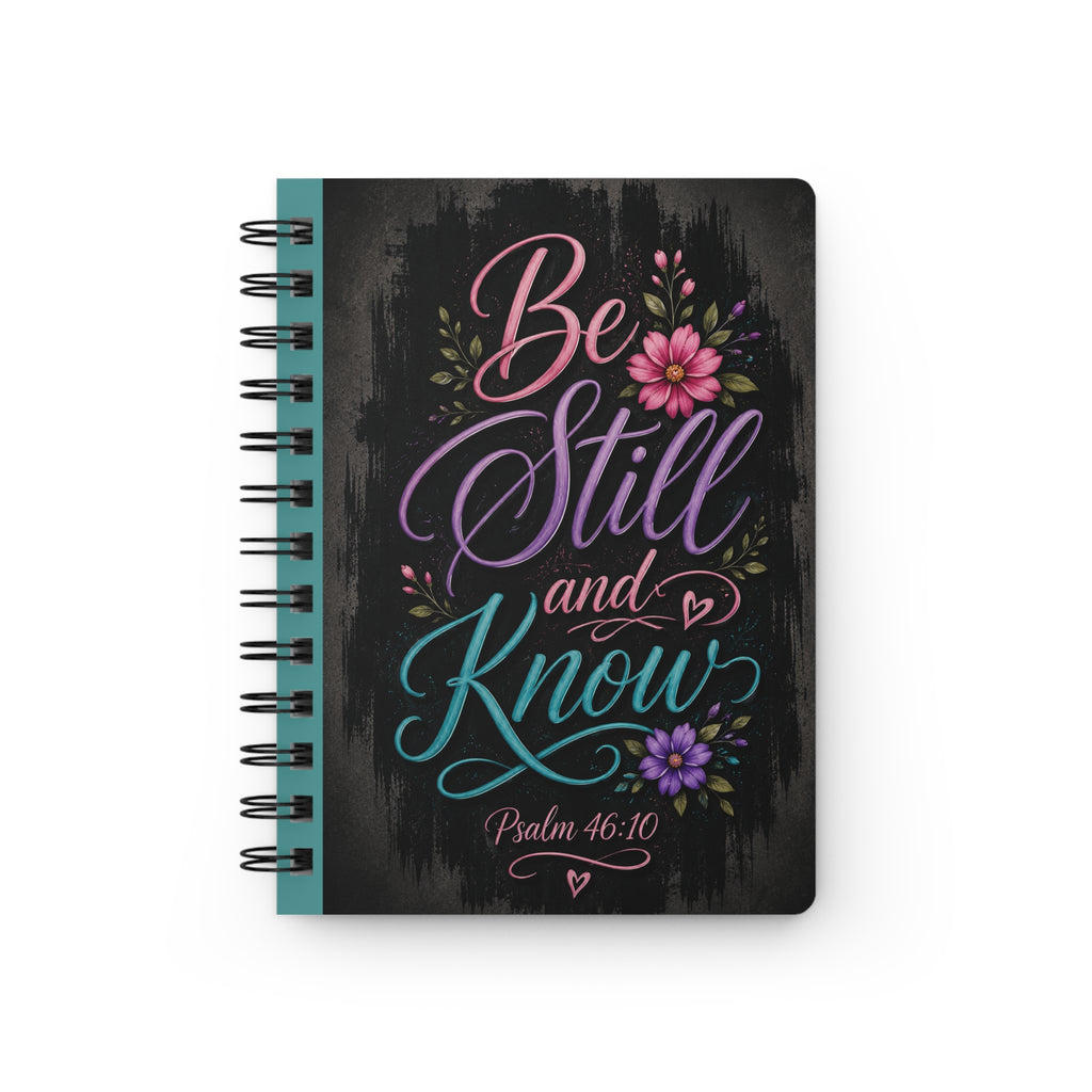 Be Still and Know Spiral Journal — Psalm 46:10 Floral faith notebook