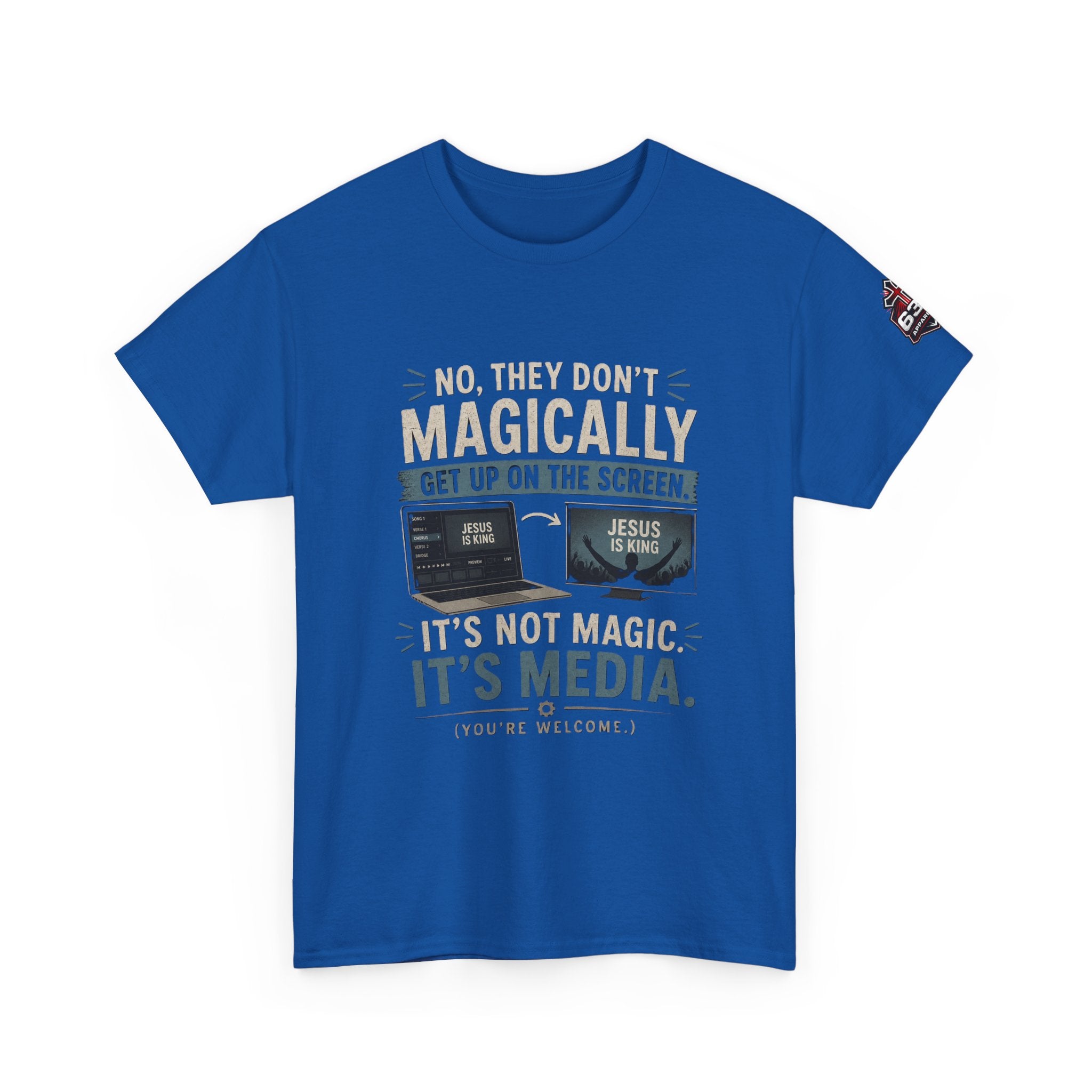 Church Media, Not Magic! Tee — Cheeky Church Media Leader Graphic T-Shirt