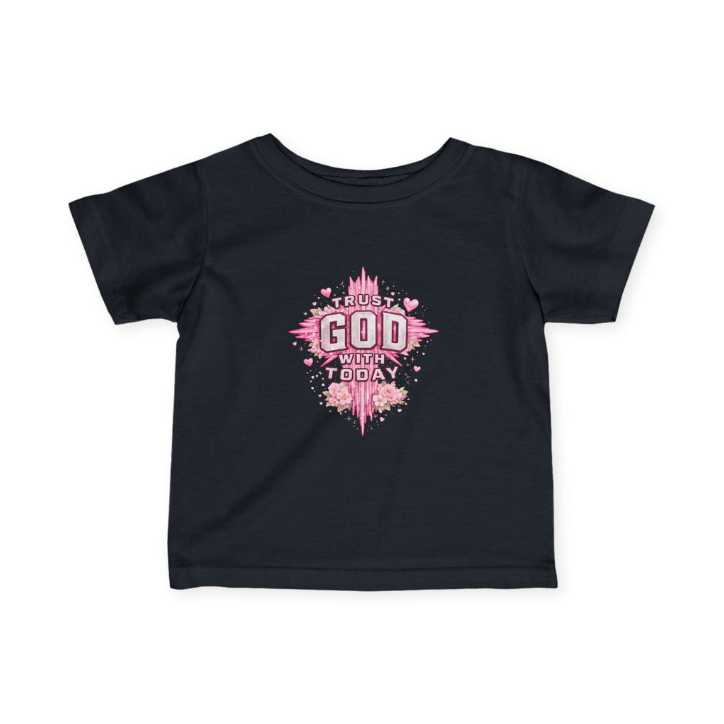 Infant Tee — Pink Cross "Trust God for Today"