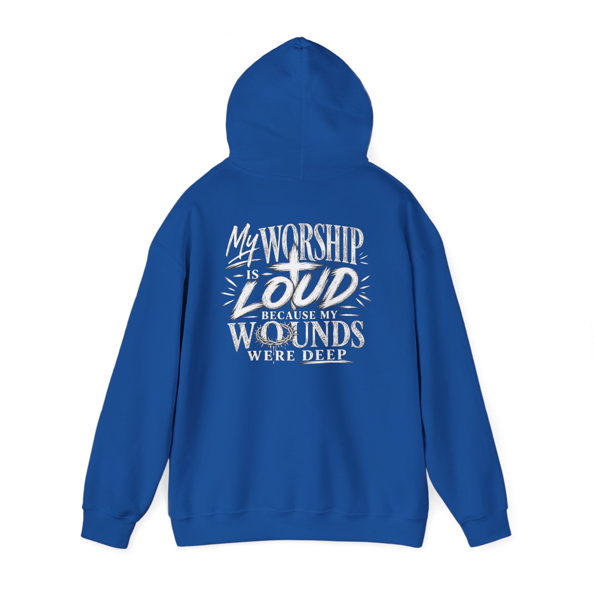 Floral Christian Hoodie — "My Worship Is Loud Because My Wounds Were Deep"