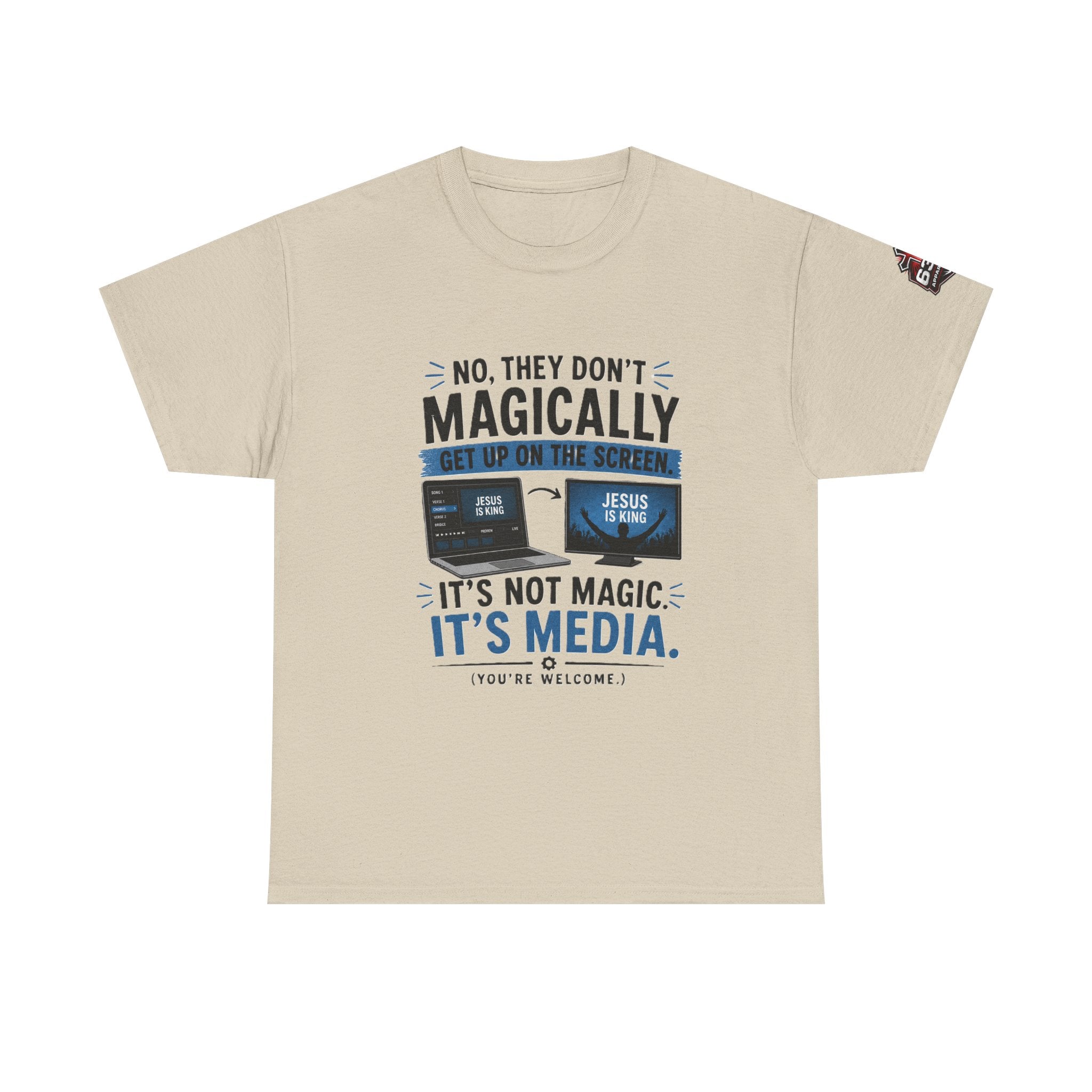 Church Media, Not Magic! Tee — Cheeky Church Media Leader Graphic T-Shirt
