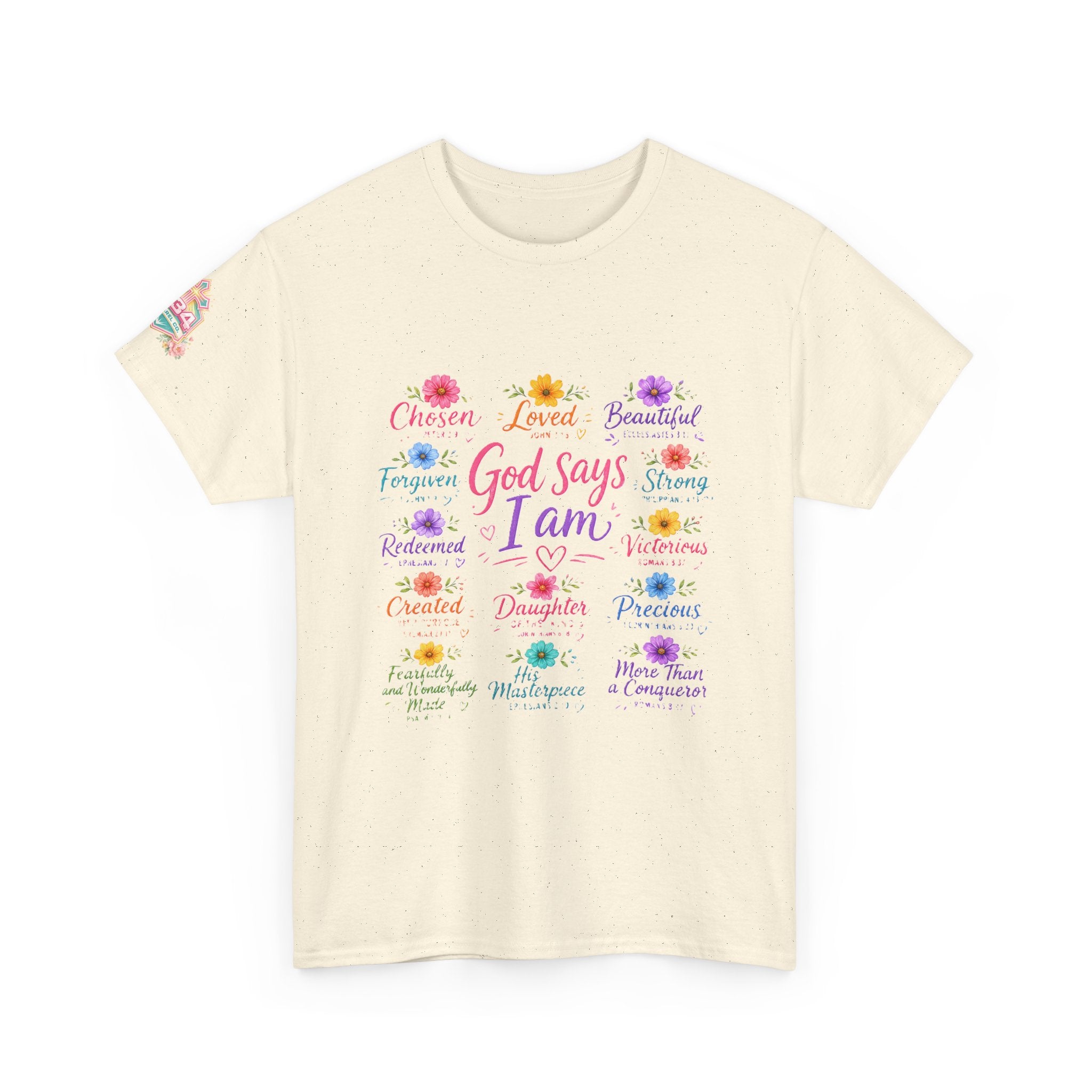Encouraged by God Floral Tee — What God Says We Are Inspirational Women Shirt