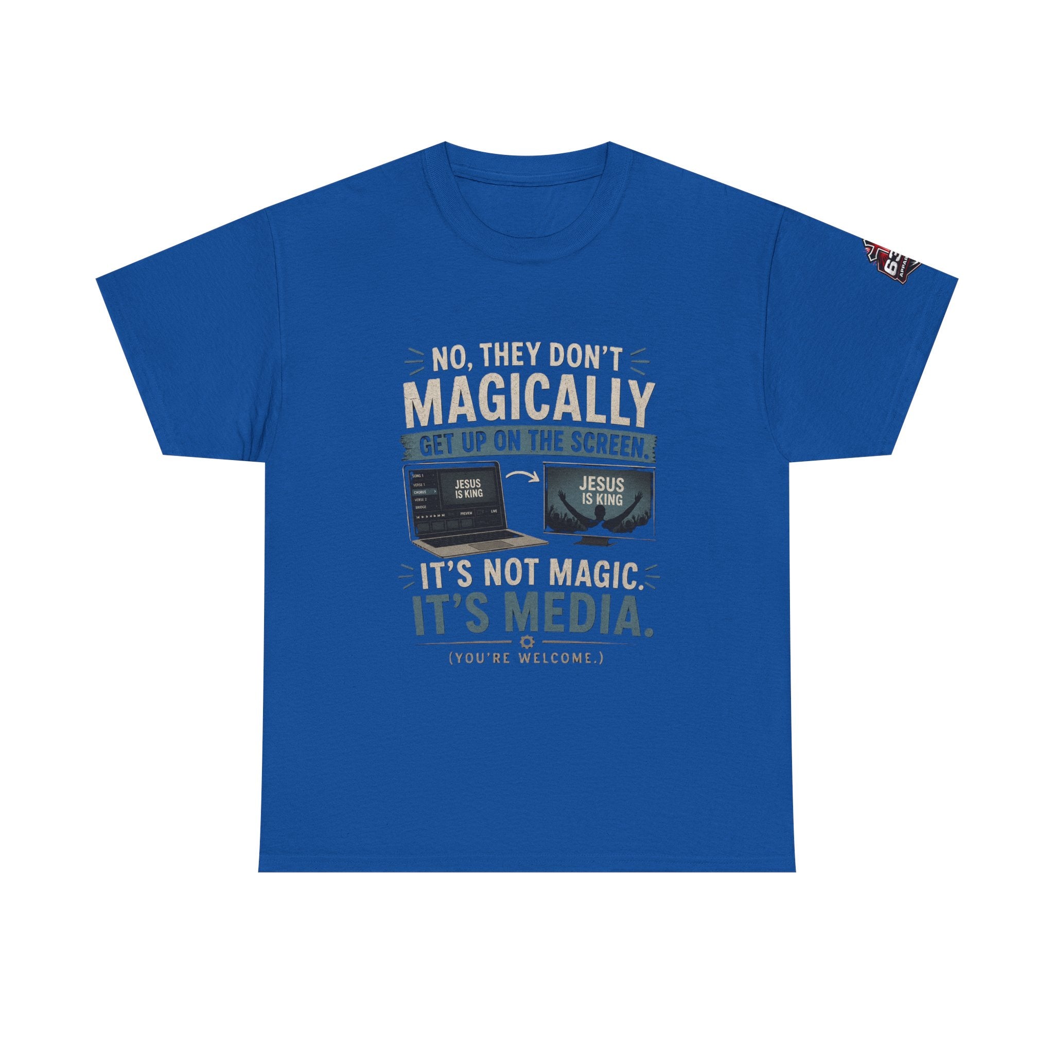 Church Media, Not Magic! Tee — Cheeky Church Media Leader Graphic T-Shirt